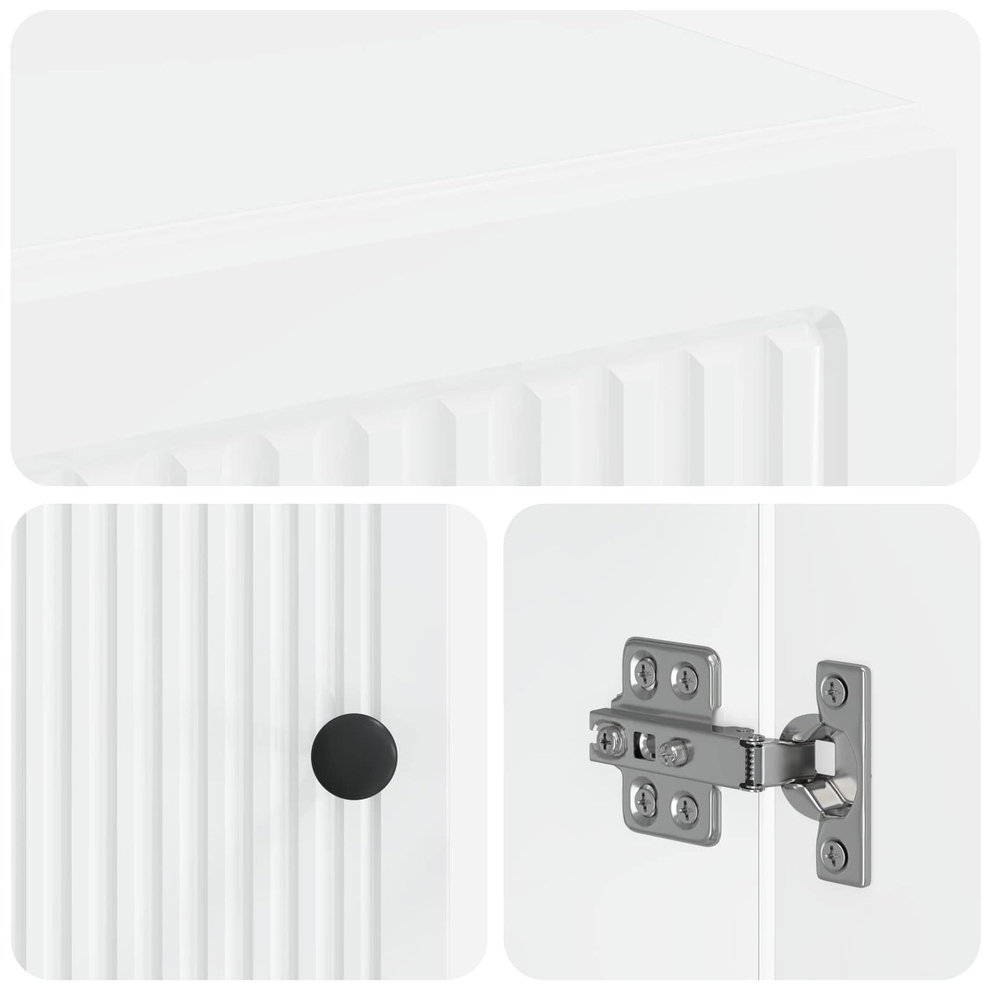 WC Szekrény EDE Magasfényű Fehér 66 x 25,5 x 190 cm Szerelt Fa