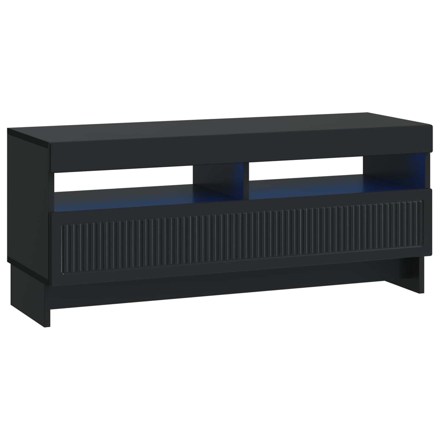 LED TV szekrény Fekete Szerelt Fa