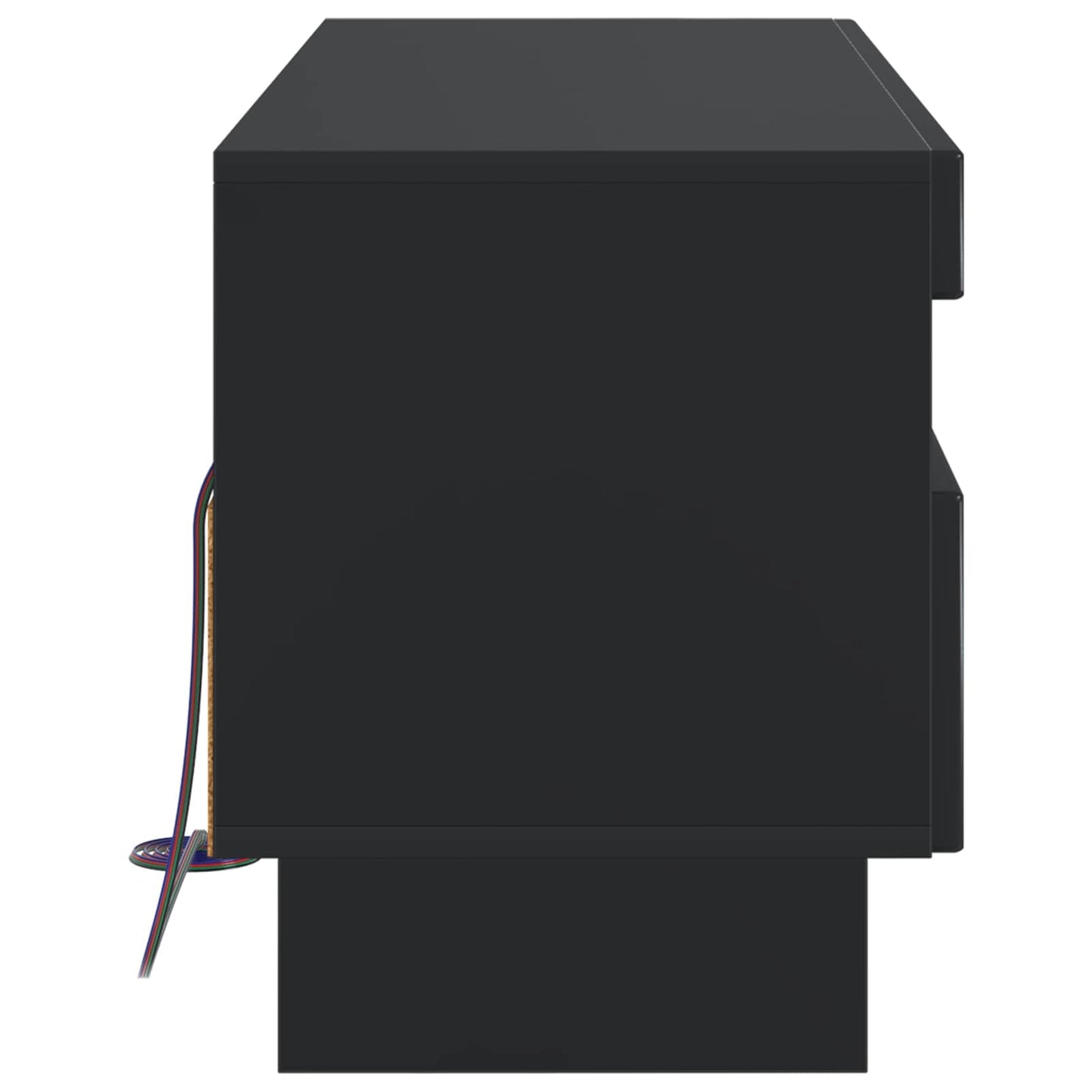 LED TV szekrény Fekete Szerelt Fa