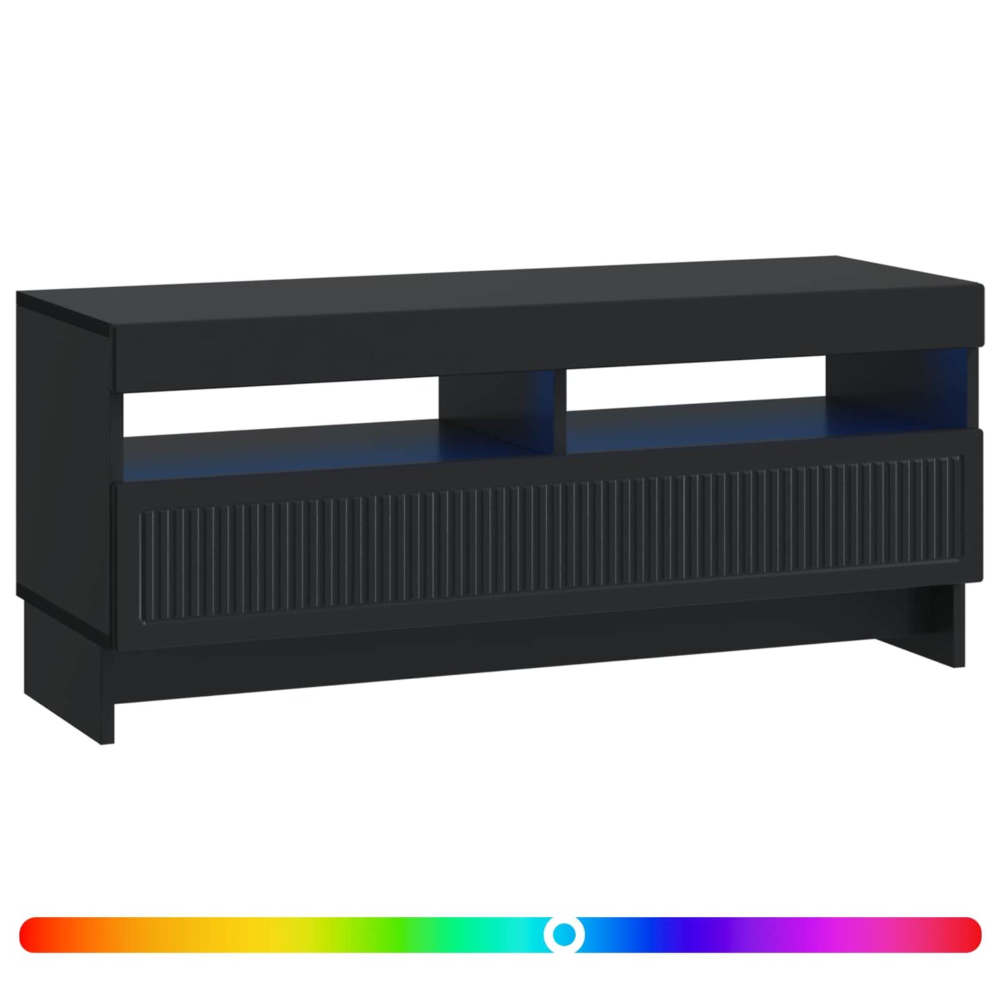 LED TV szekrény Fekete Szerelt Fa