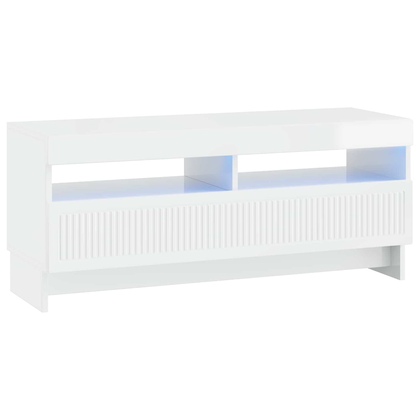 LED TV szekrény Magasfényű Fehér Szerelt Fa