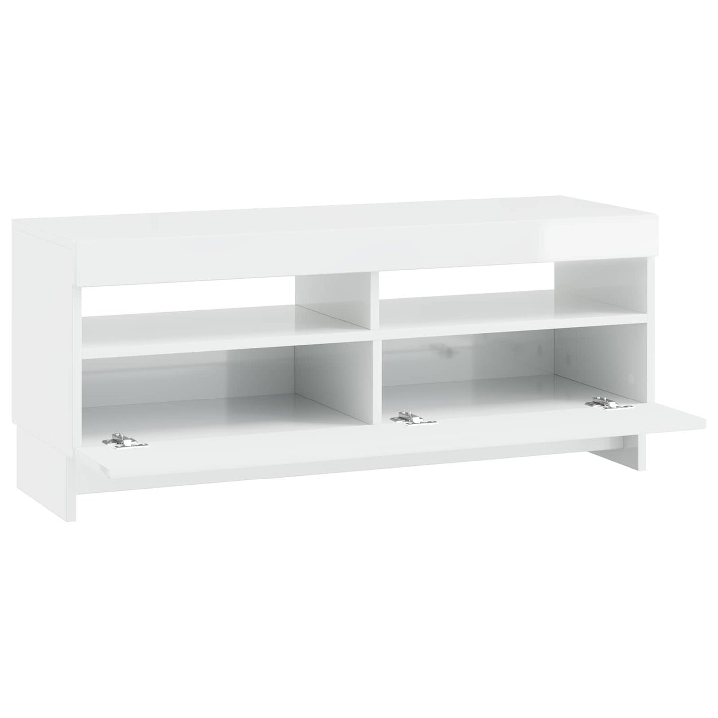 LED TV szekrény Magasfényű Fehér Szerelt Fa