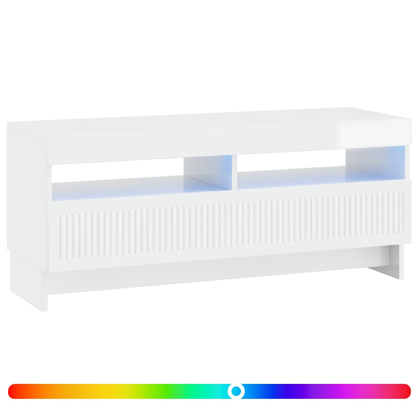 LED TV szekrény Magasfényű Fehér Szerelt Fa