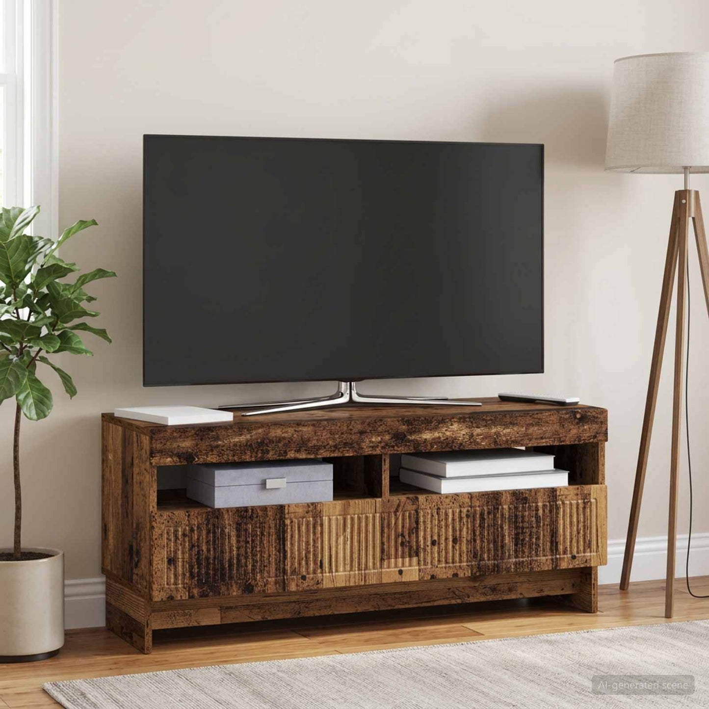 LED TV szekrény Antik Fa Szerelt Fa
