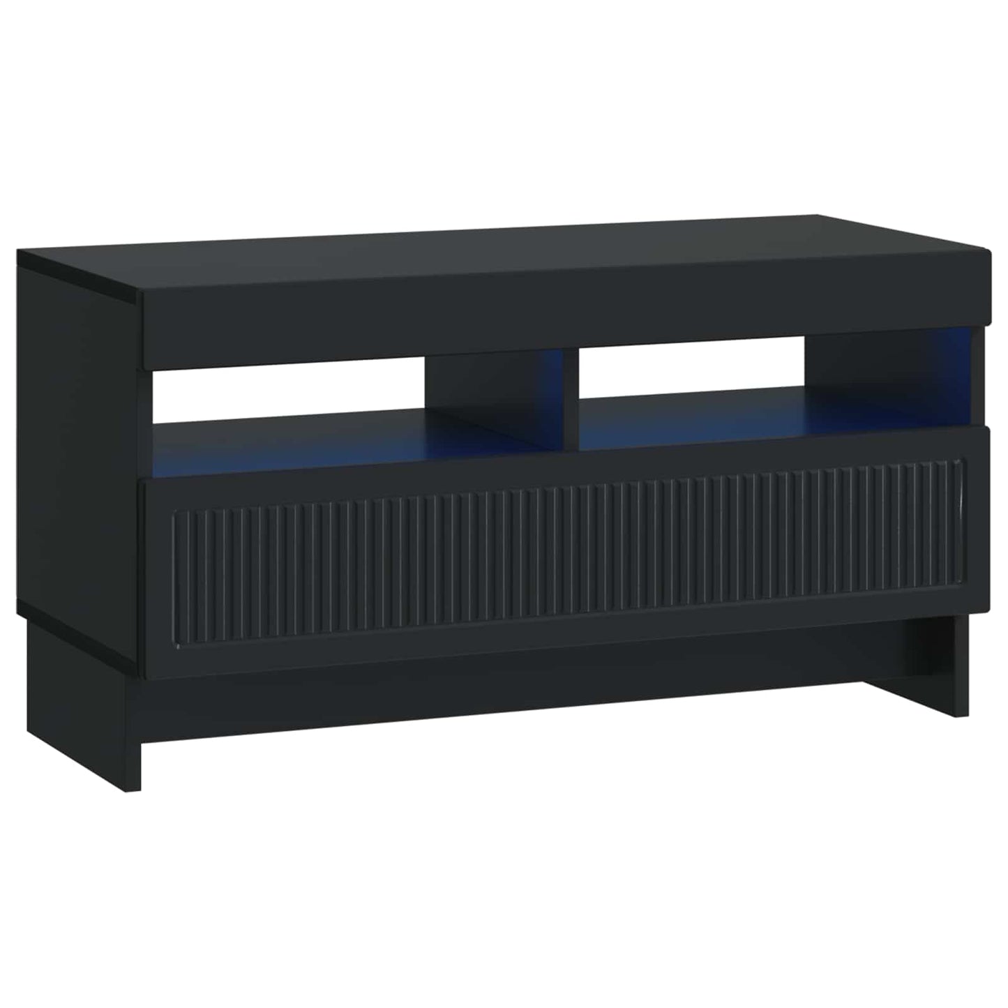 LED TV szekrény Fekete Szerelt Fa
