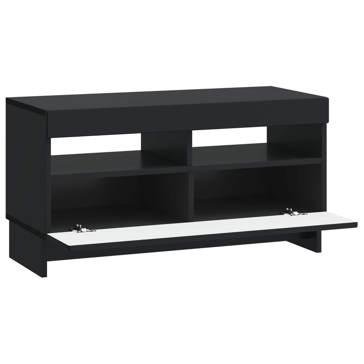 LED TV szekrény Fekete Szerelt Fa