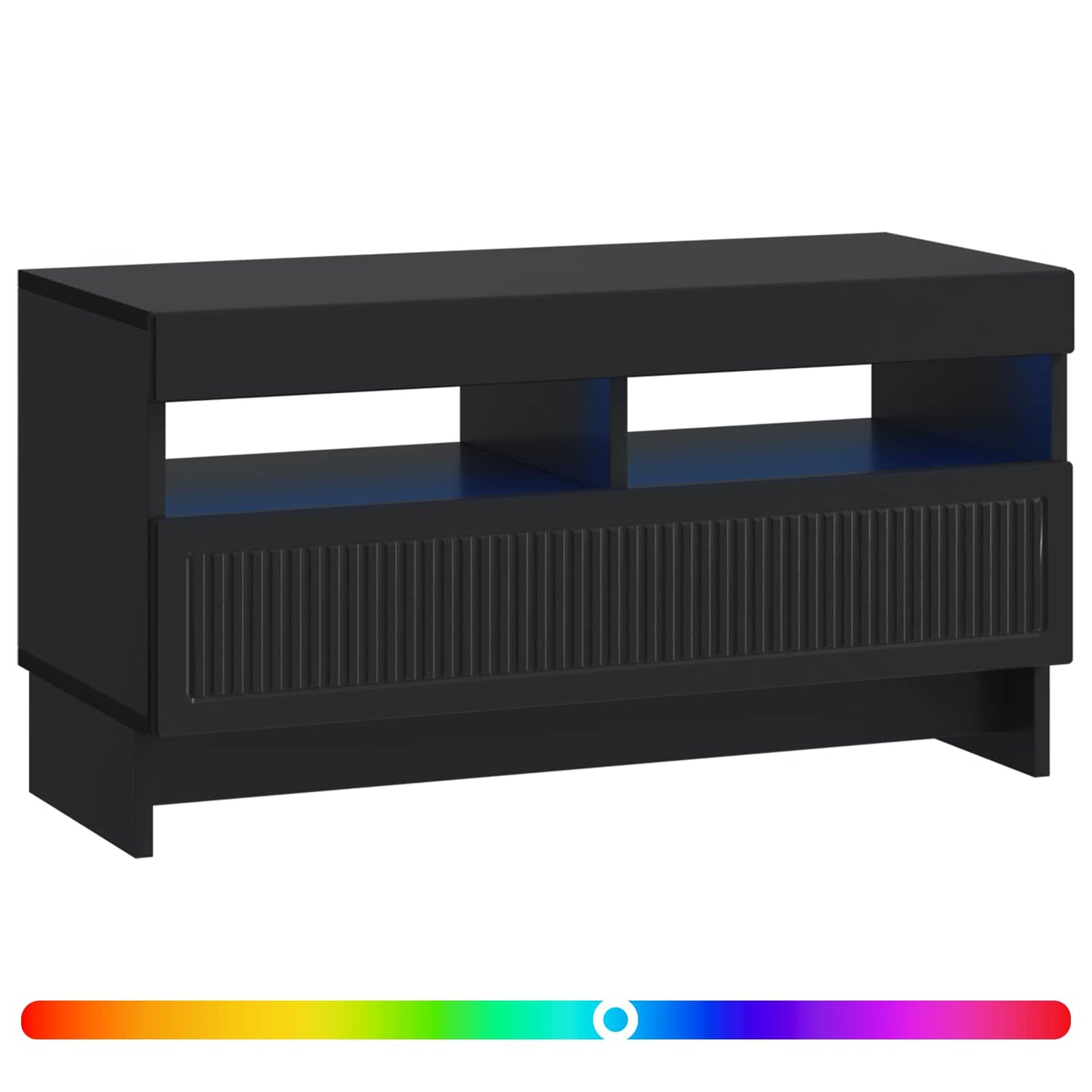 LED TV szekrény Fekete Szerelt Fa