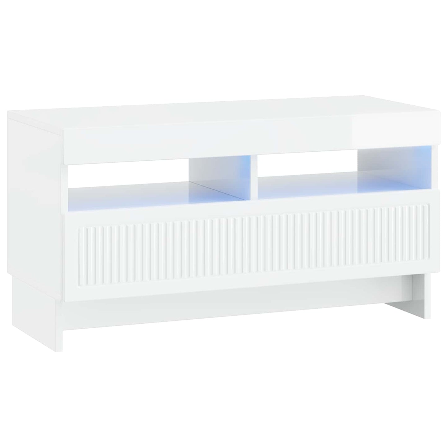 LED TV szekrény Magasfényű Fehér Szerelt Fa