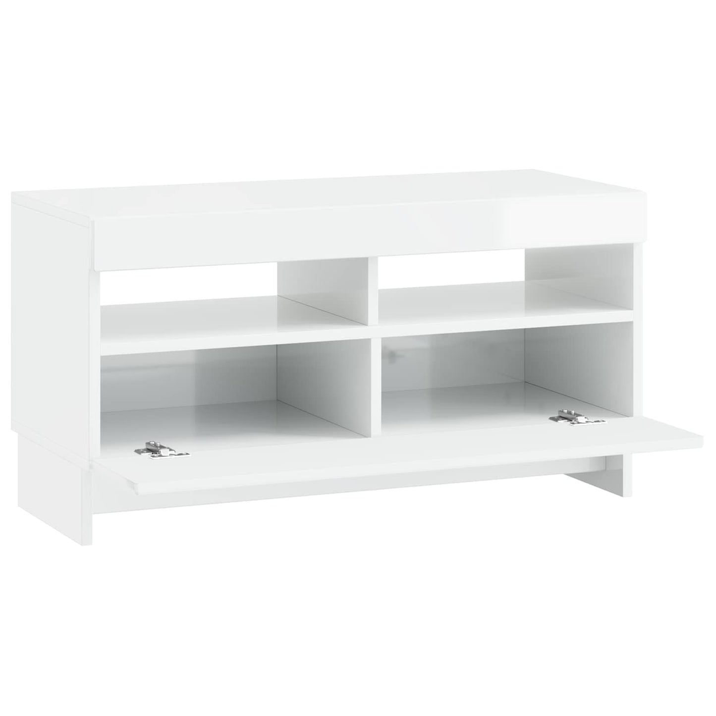 LED TV szekrény Magasfényű Fehér Szerelt Fa