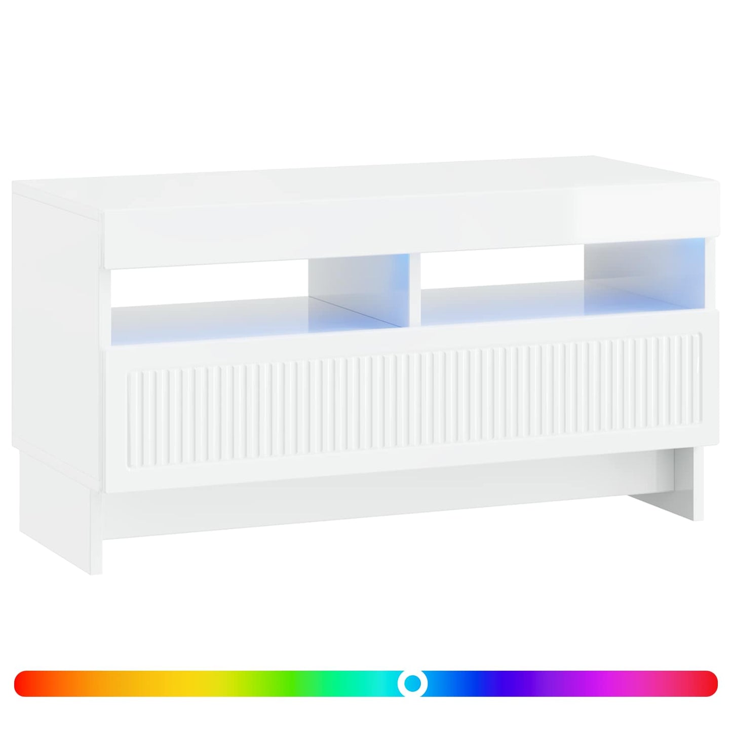 LED TV szekrény Magasfényű Fehér Szerelt Fa