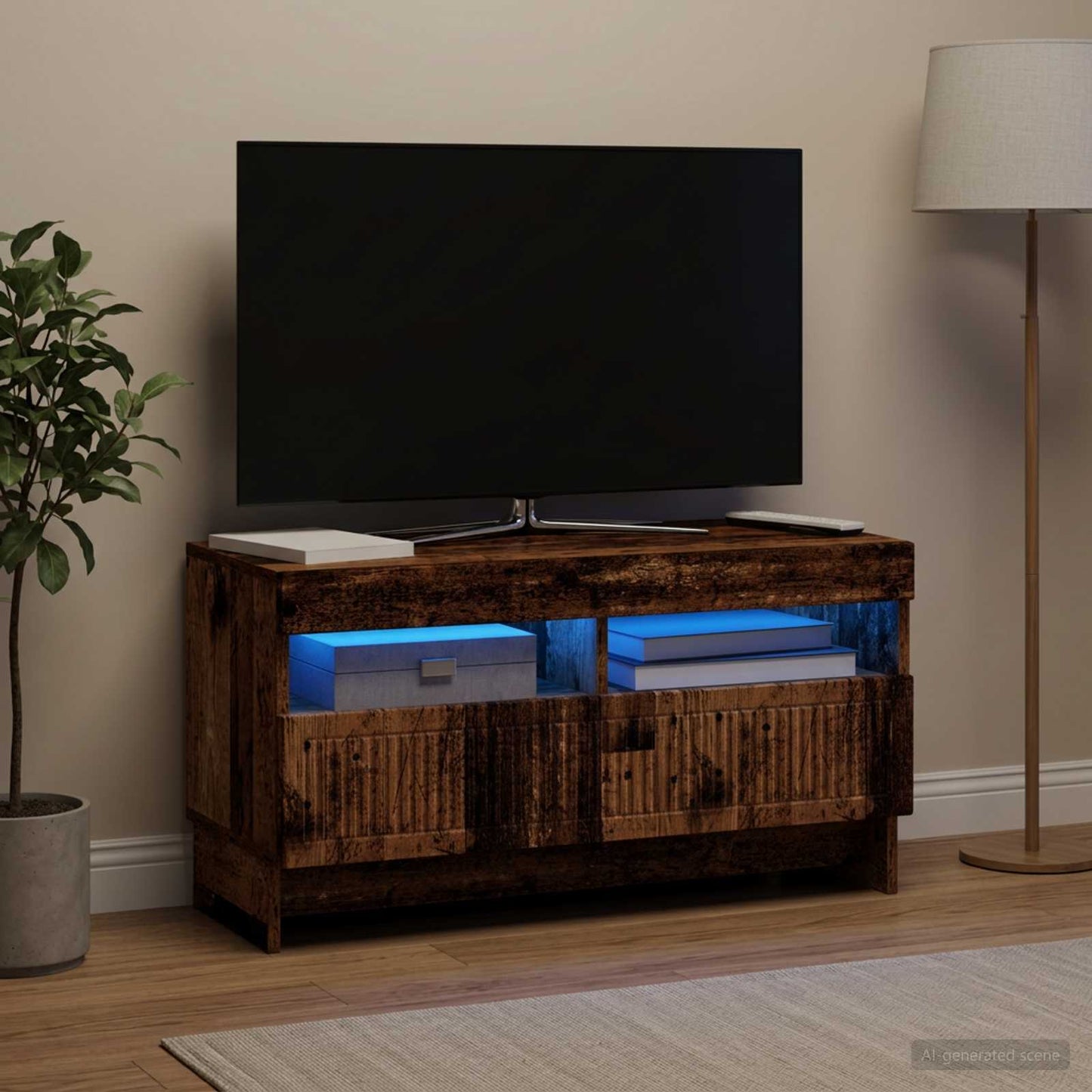 LED TV szekrény Antik Fa Szerelt Fa