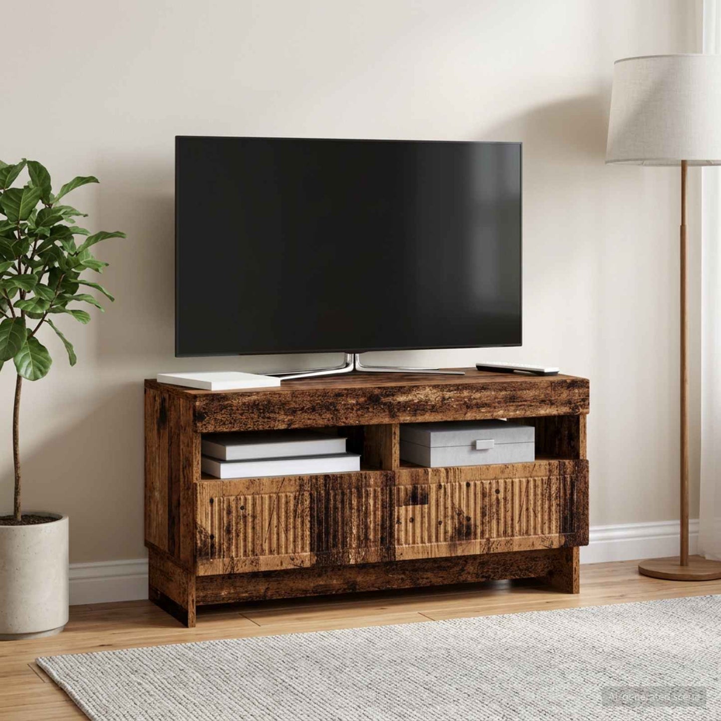 LED TV szekrény Antik Fa Szerelt Fa