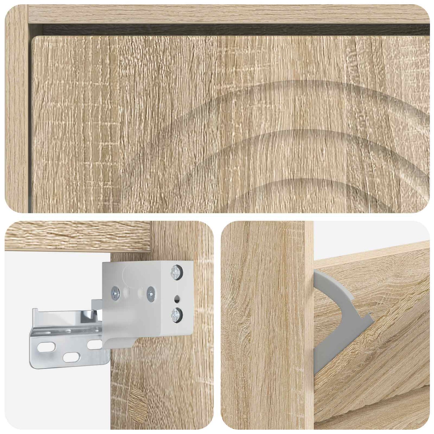 Fali Cipőtartó ALKMAAR 71 x 17 x 43 cm Szerelt Fa Sonoma Tölgy