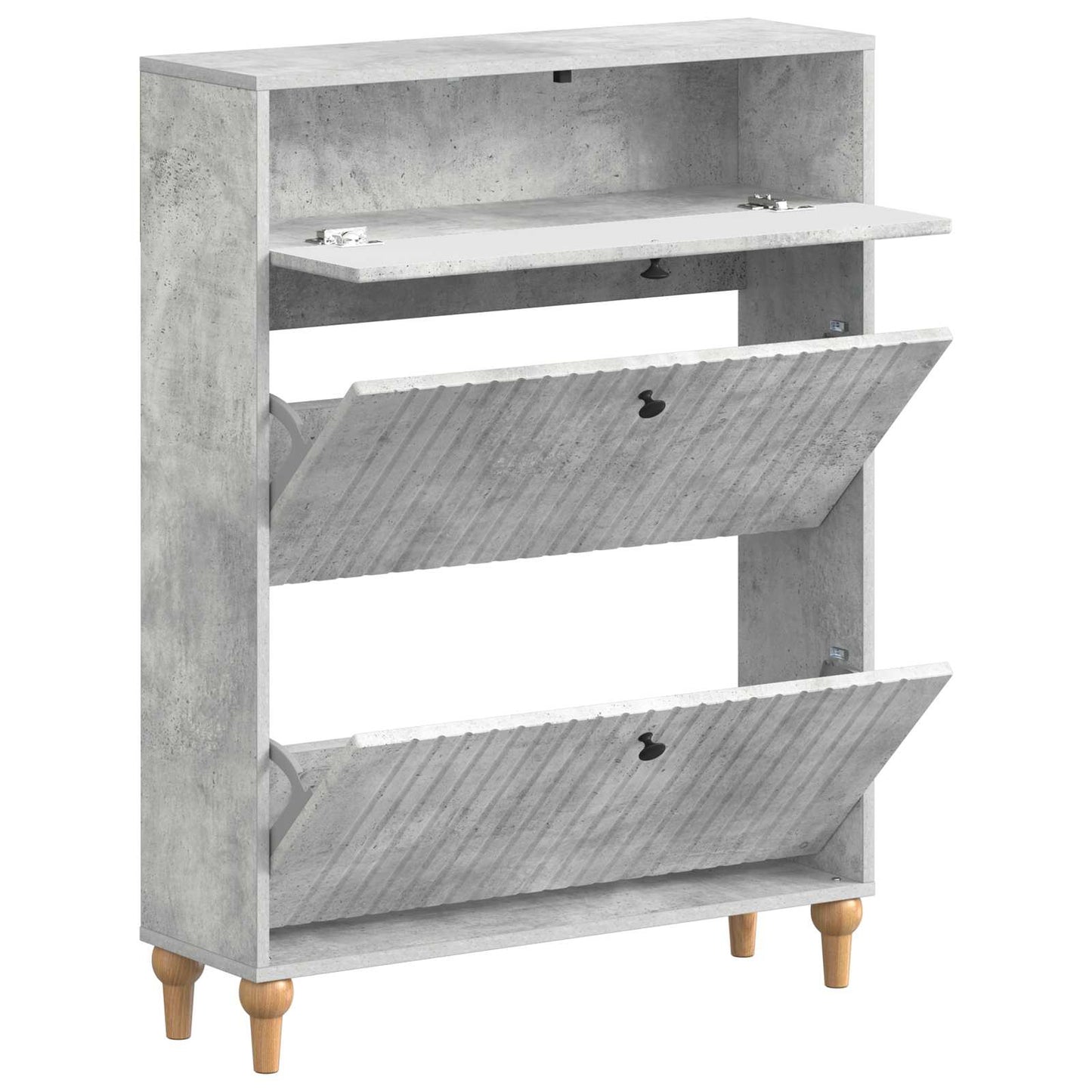 Cipőszekrény ALKMAAR 78 x 24 x 103 cm Szerelt Fa Betonszürke