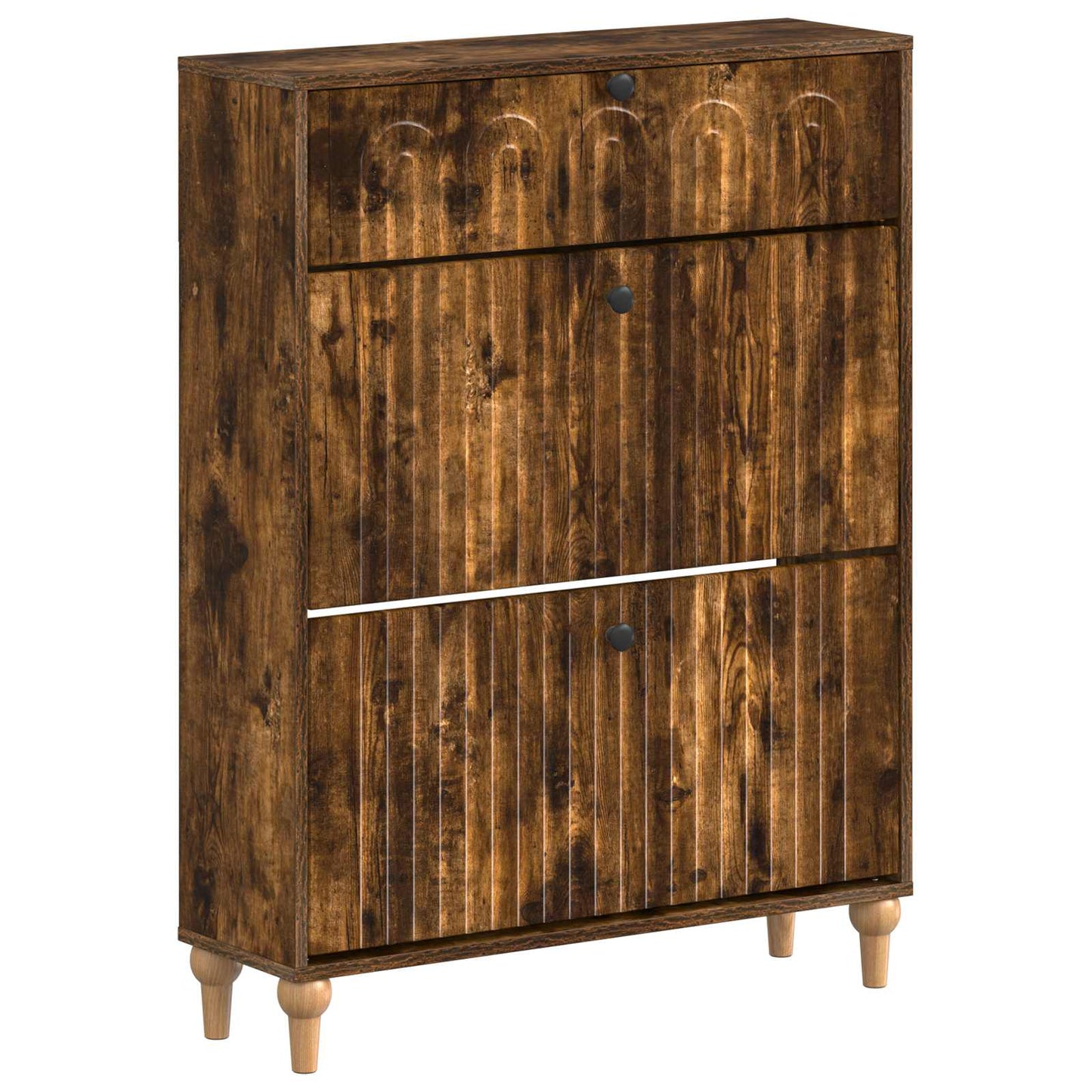 Cipőszekrény ALKMAAR 78 x 24 x 103 cm Szerelt Fa Füstös Tölgy