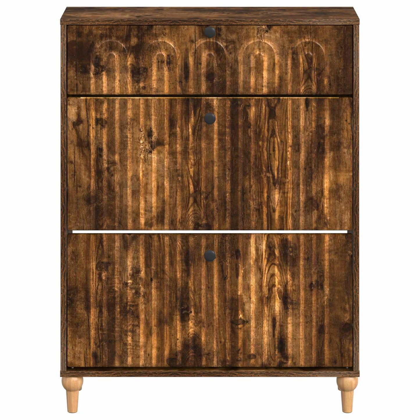 Cipőszekrény ALKMAAR 78 x 24 x 103 cm Szerelt Fa Füstös Tölgy