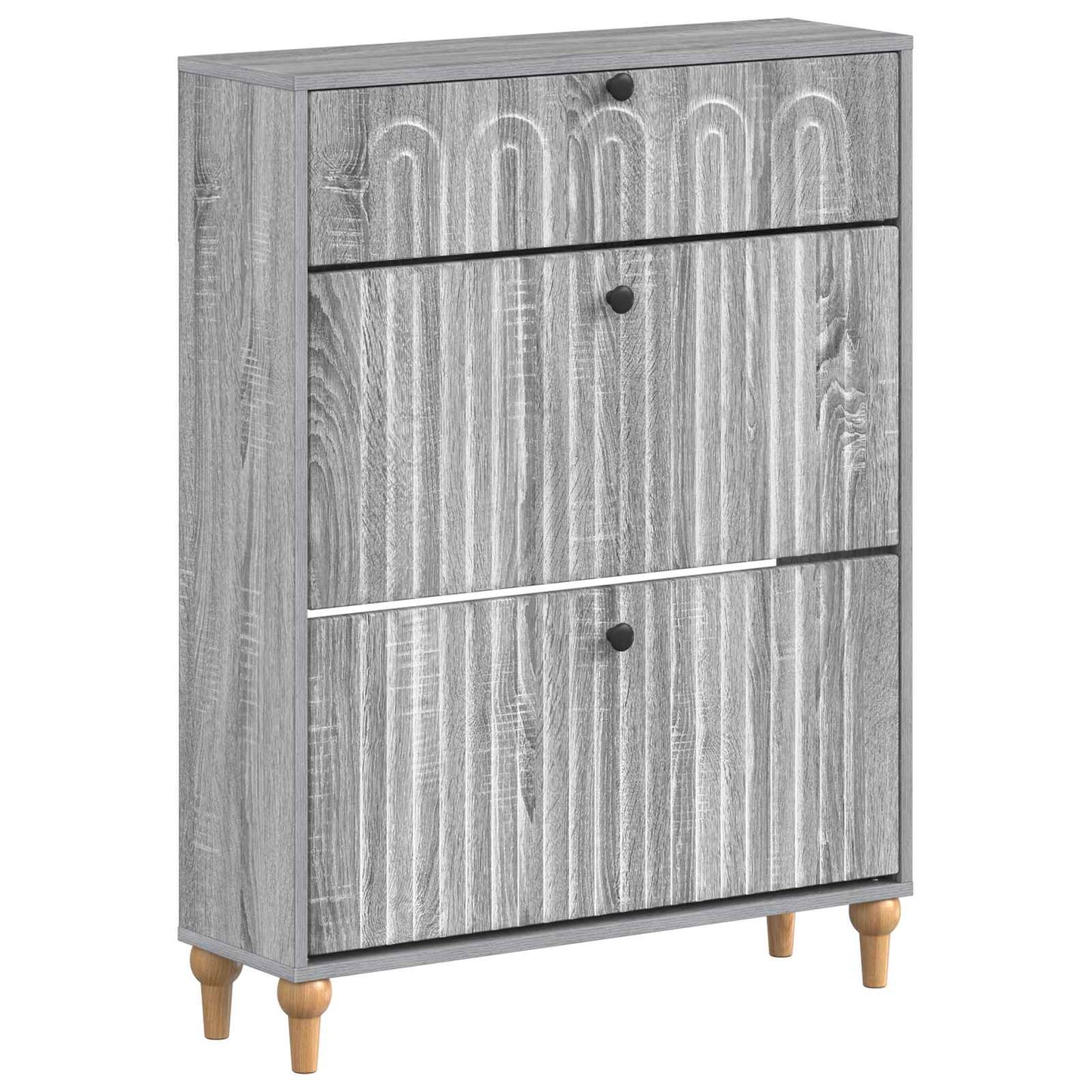 Cipőszekrény ALKMAAR 78 x 24 x 103 cm Szerelt Fa Szürke Sonoma