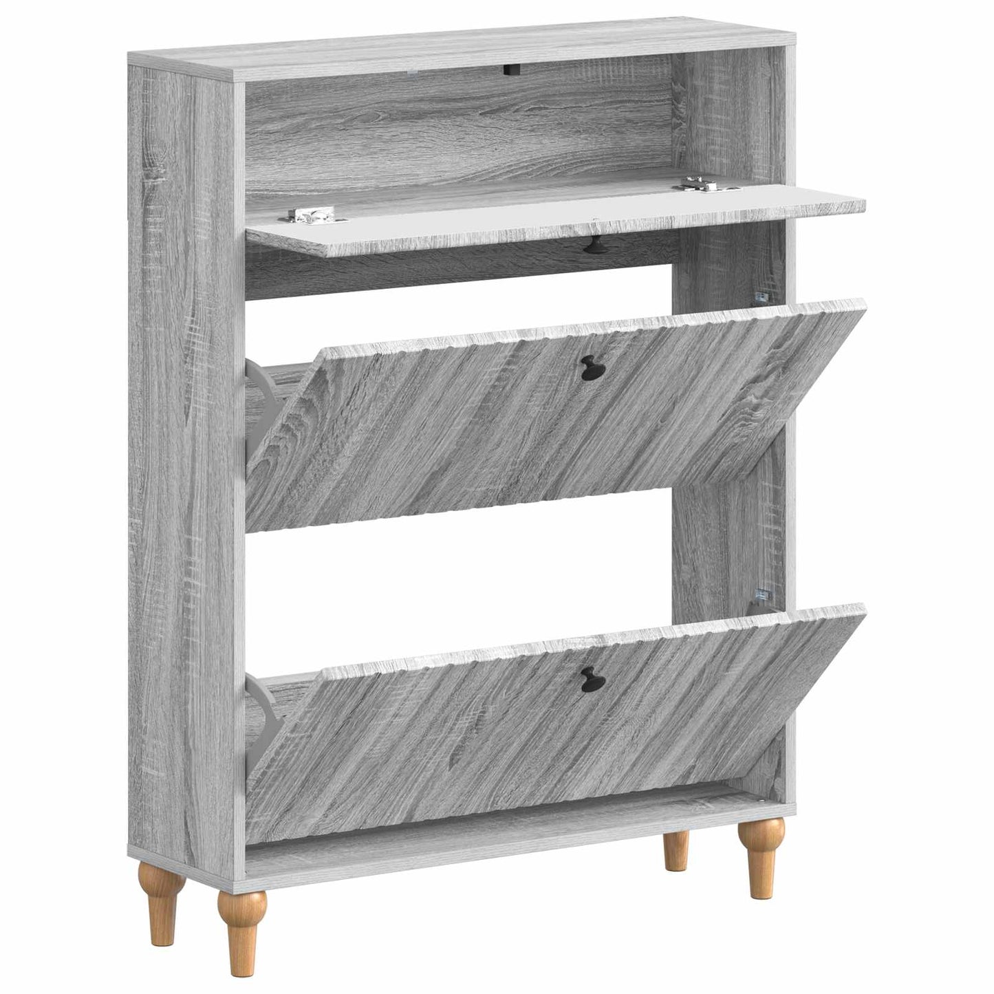 Cipőszekrény ALKMAAR 78 x 24 x 103 cm Szerelt Fa Szürke Sonoma