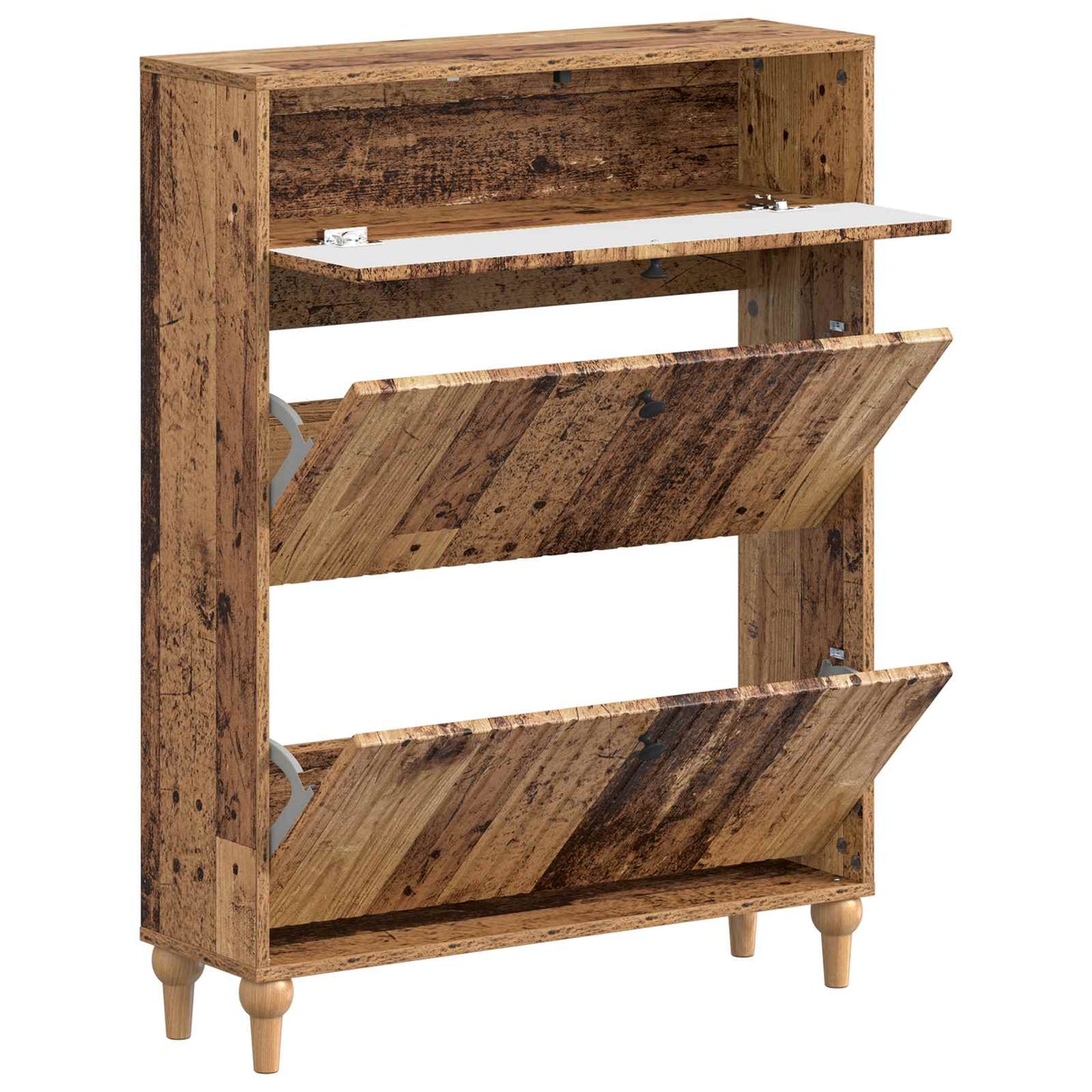 Cipőszekrény ALKMAAR 78 x 24 x 103 cm Szerelt Fa Antik Fa