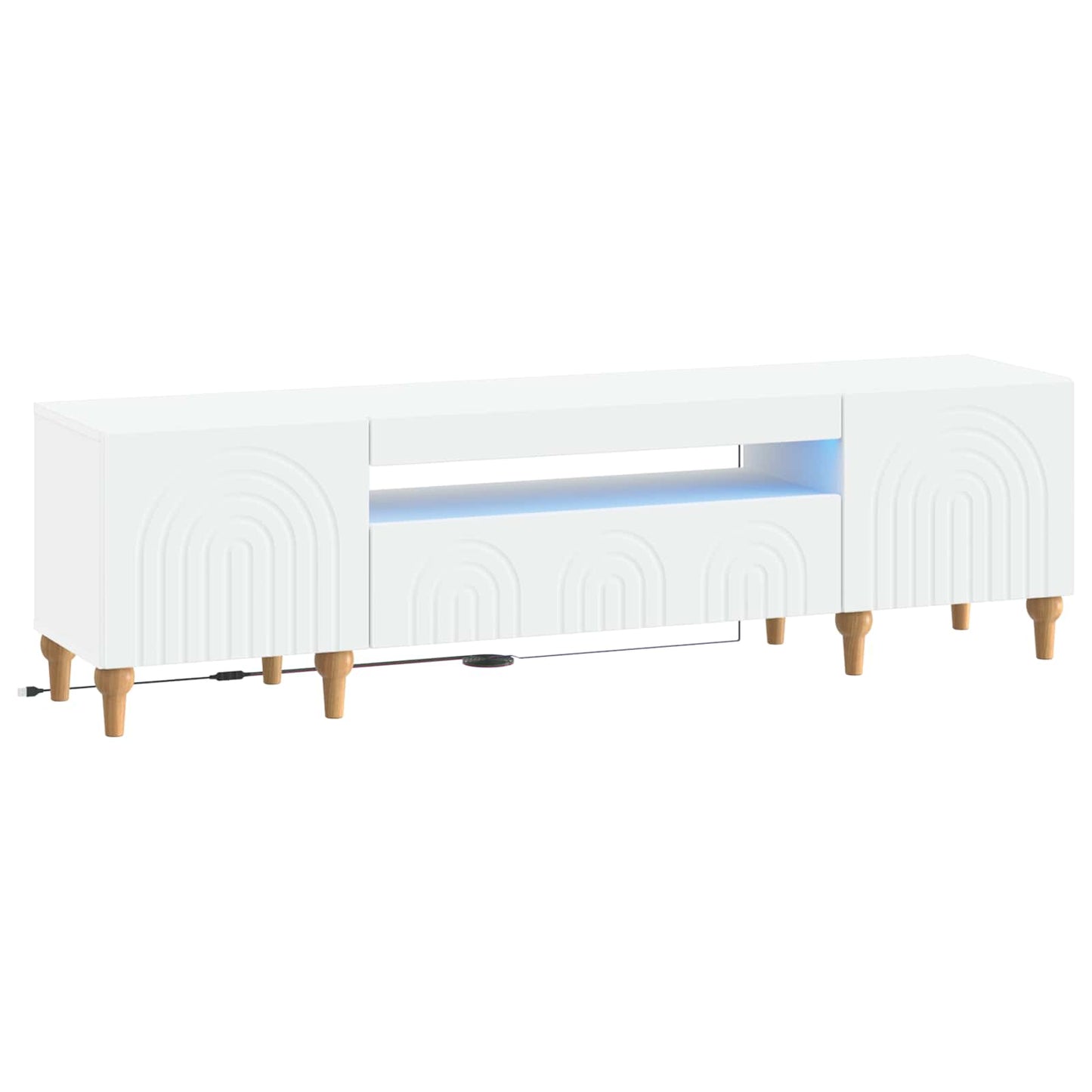 LED TV szekrény Fehér Szerelt Fa