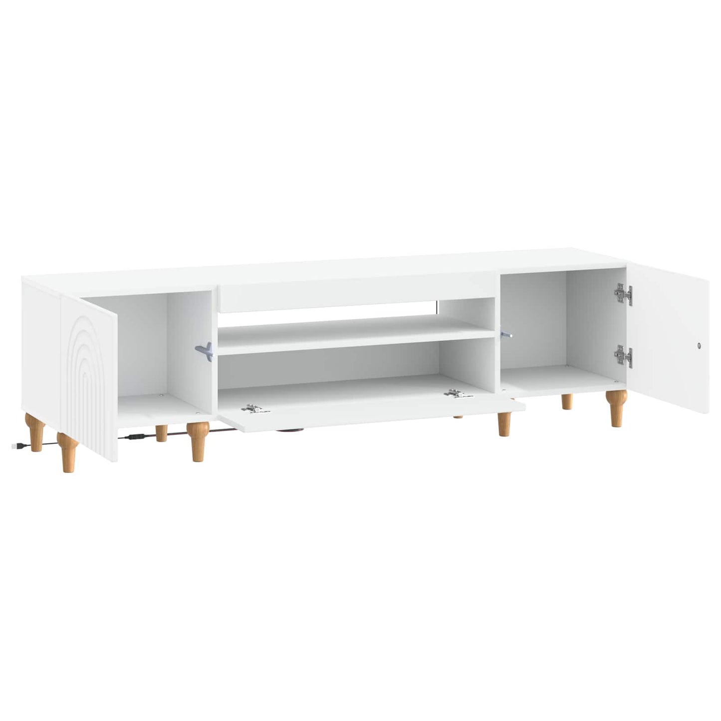 LED TV szekrény Fehér Szerelt Fa