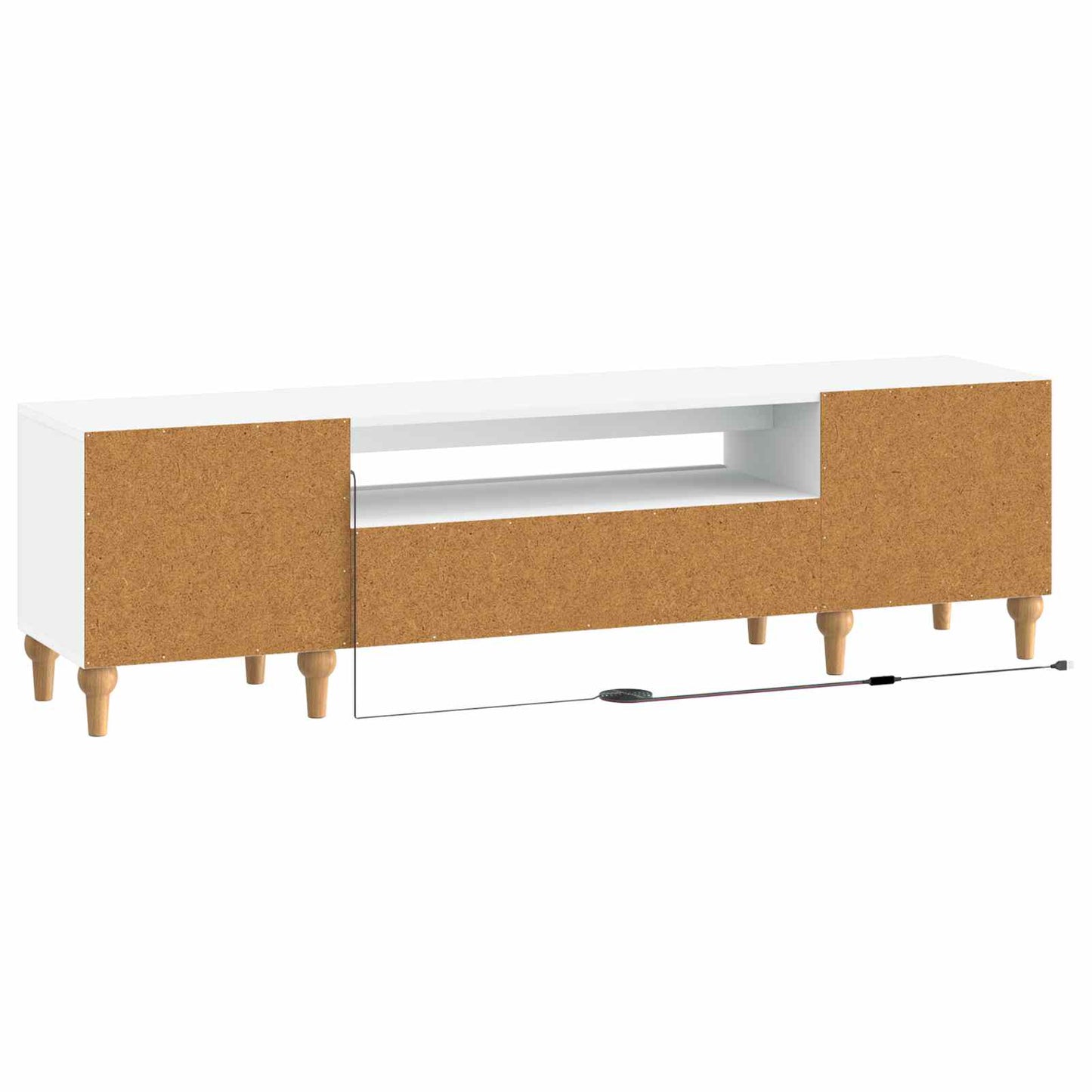 LED TV szekrény Fehér Szerelt Fa