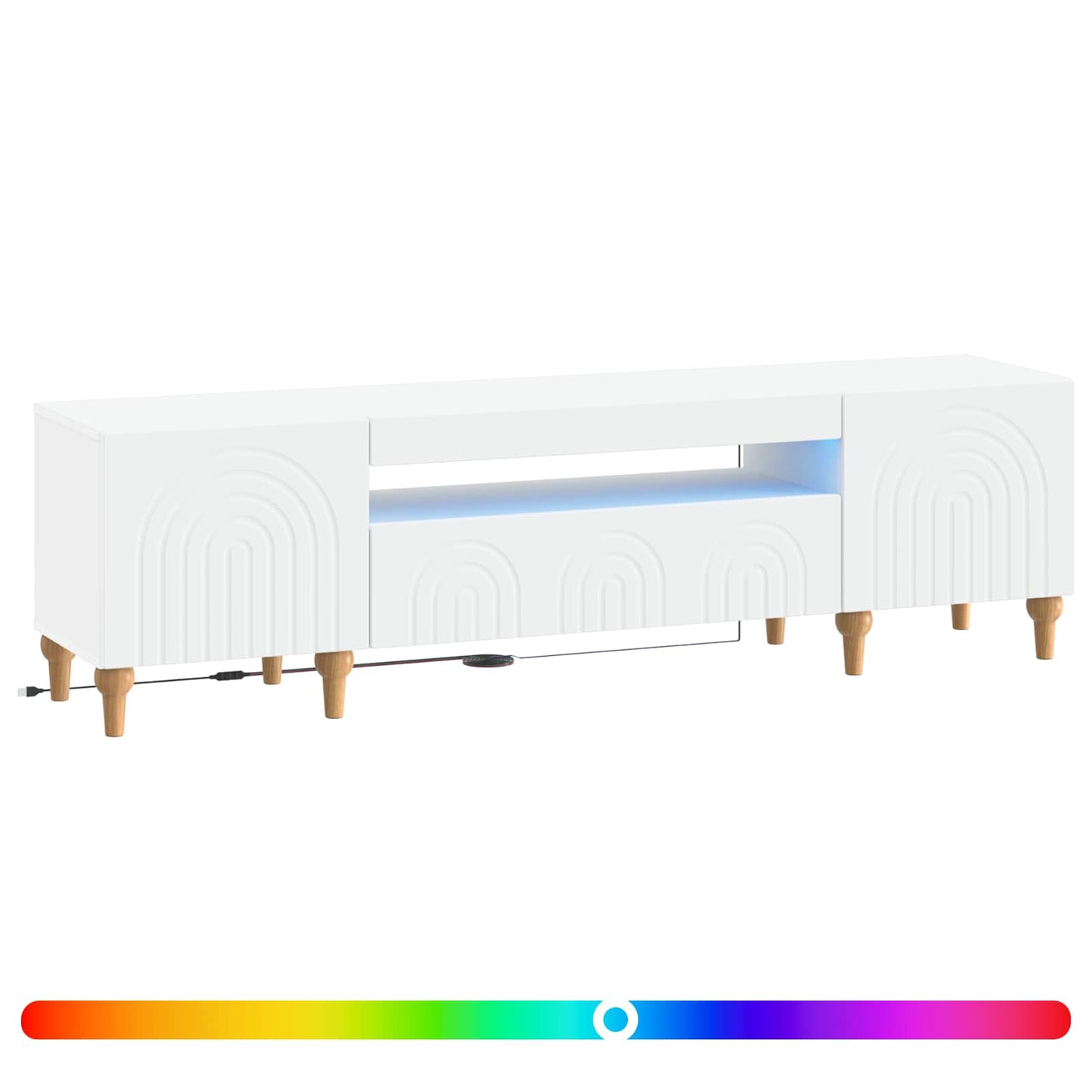 LED TV szekrény Fehér Szerelt Fa