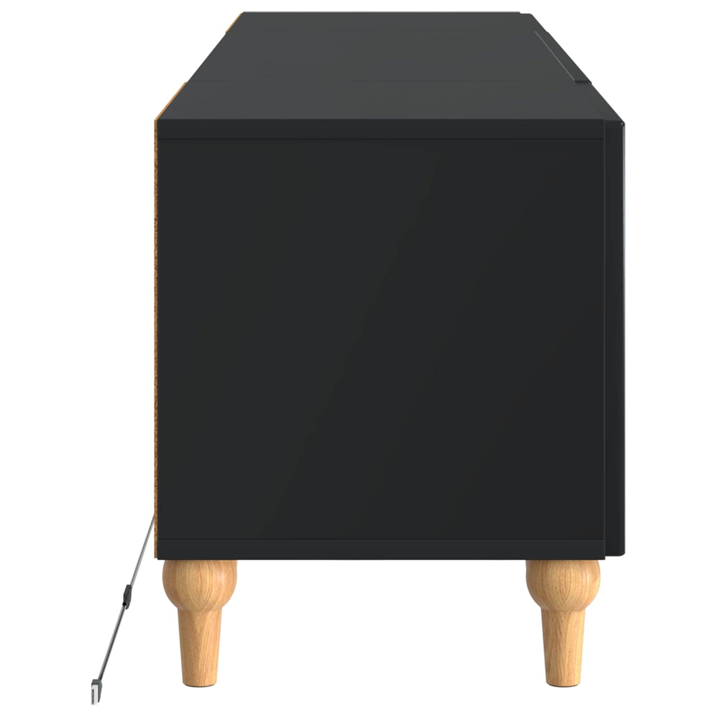 LED TV szekrény Fekete Szerelt Fa