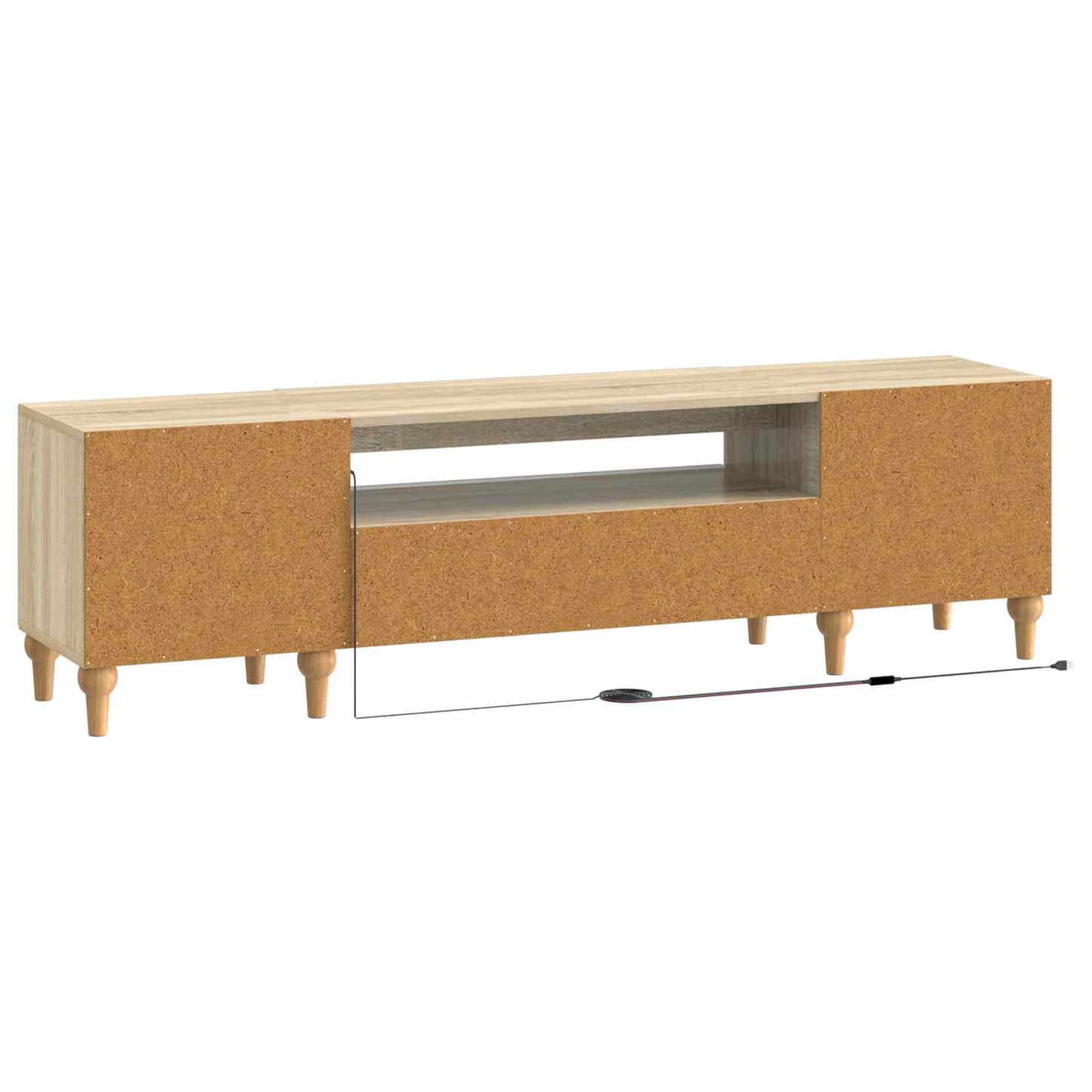 LED TV szekrény Sonoma Tölgy Szerelt Fa