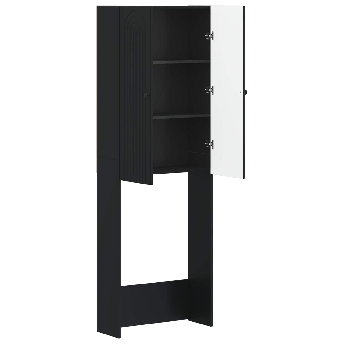 WC Szekrény ALKMAAR Fekete 66 x 25,5 x 190 cm Szerelt Fa