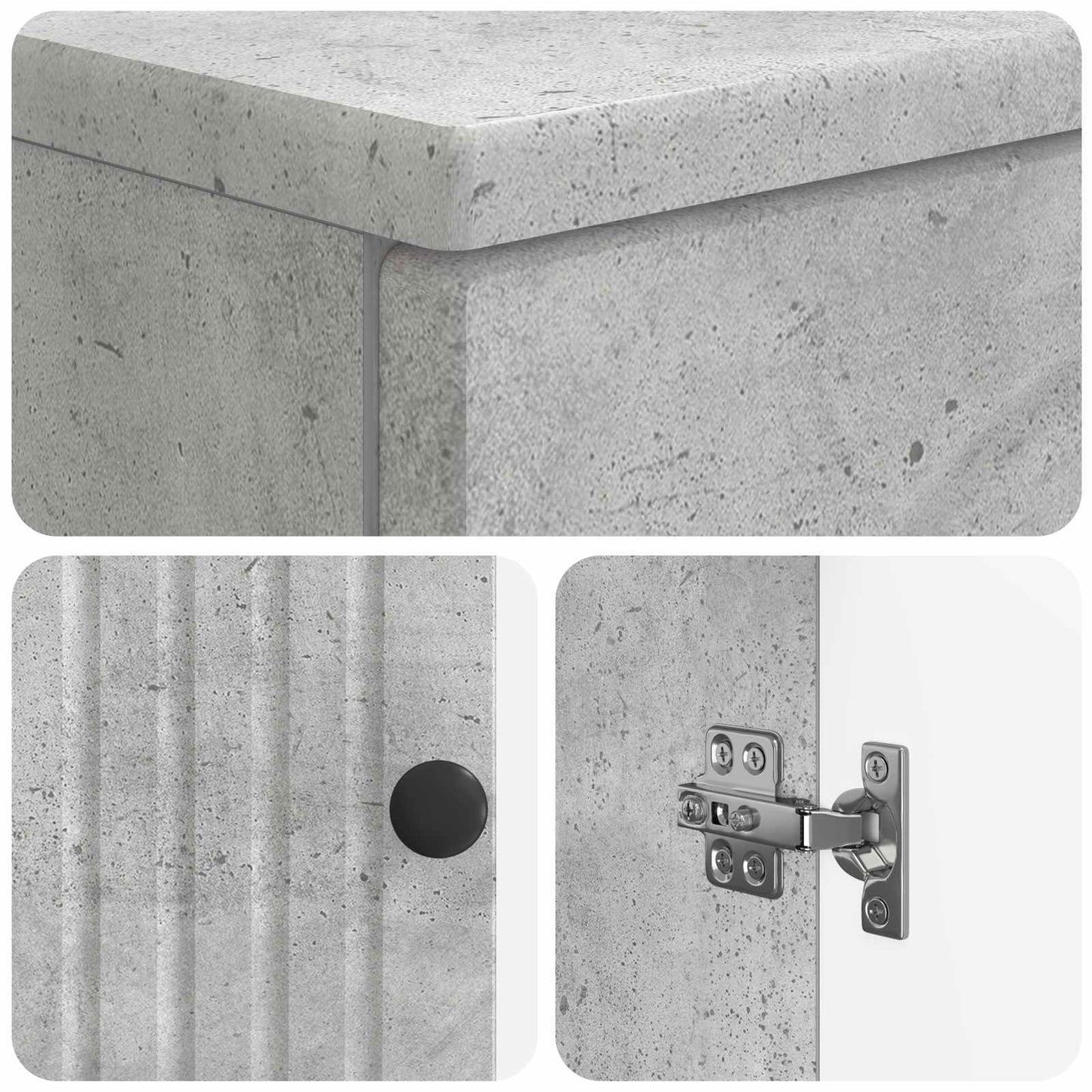 WC Szekrény ALKMAAR Betonszürke 66 x 25,5 x 190 cm Szerelt Fa
