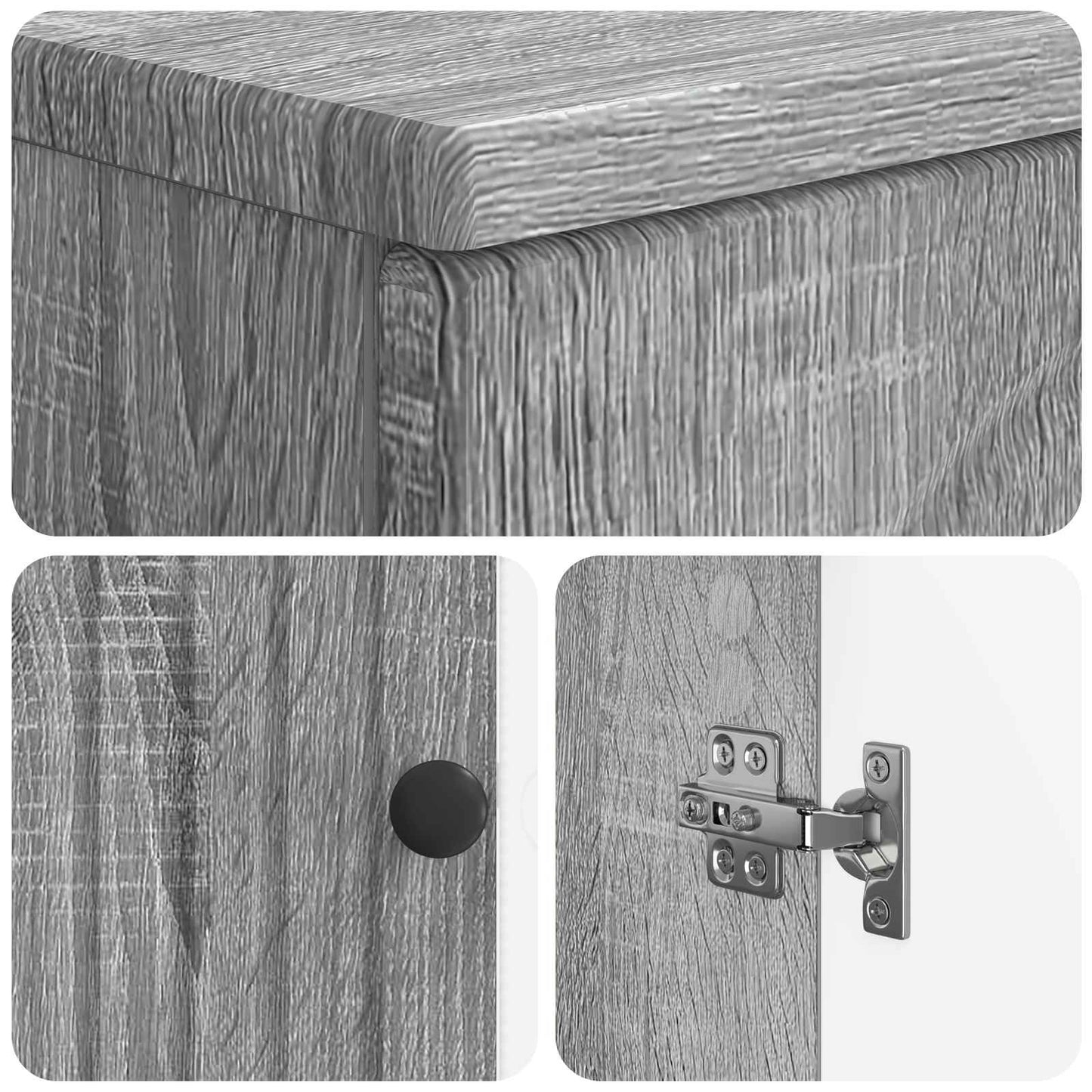 WC Szekrény ALKMAAR Szürke Sonoma 66 x 25,5 x 190 cm Szerelt Fa