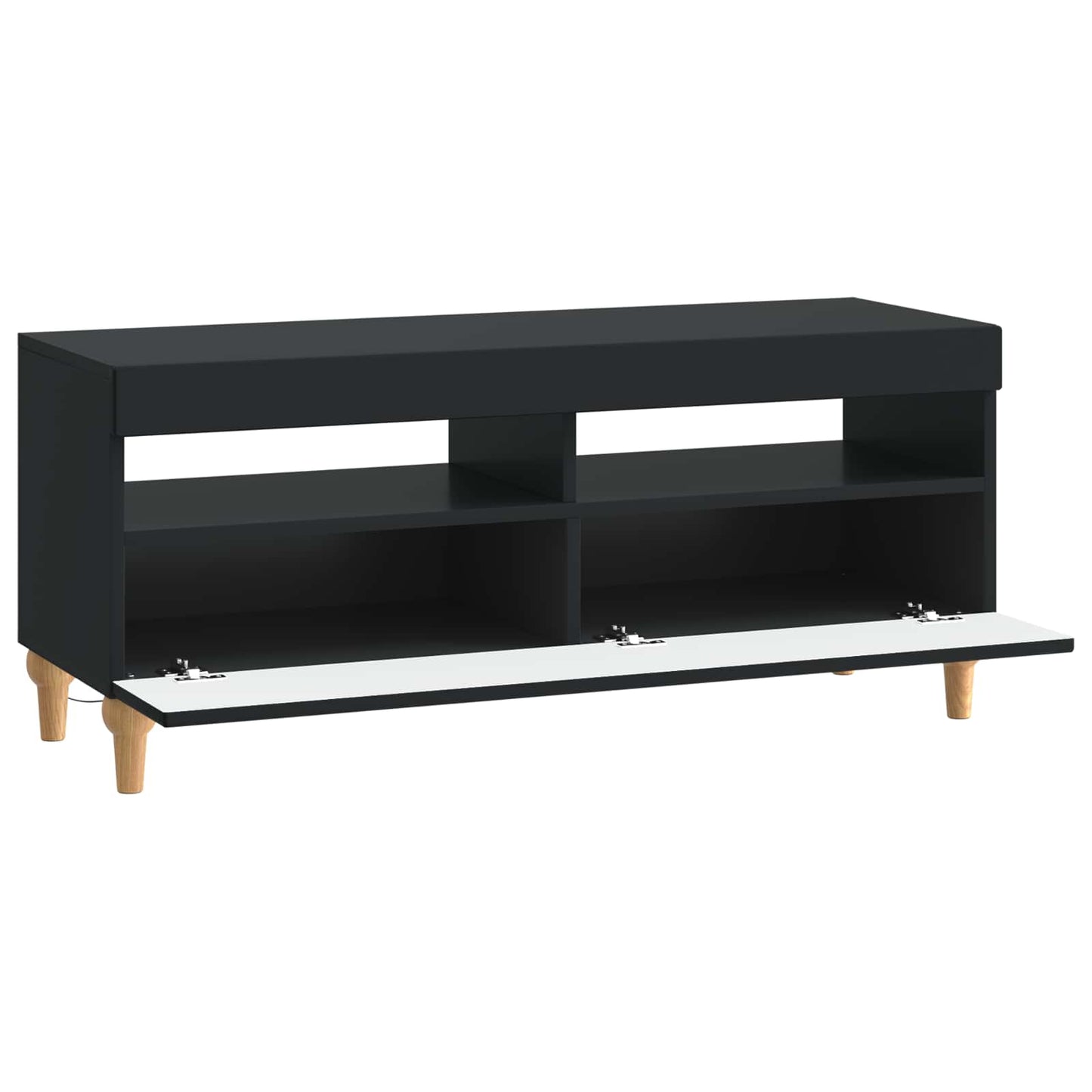 LED TV szekrény Fekete Szerelt Fa