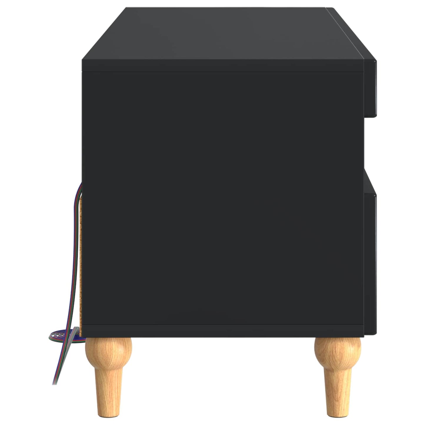 LED TV szekrény Fekete Szerelt Fa