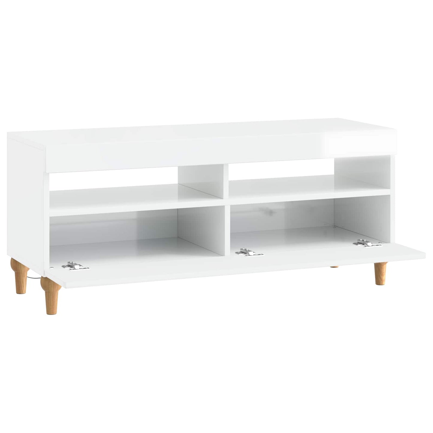 LED TV szekrény Magasfényű Fehér Szerelt Fa