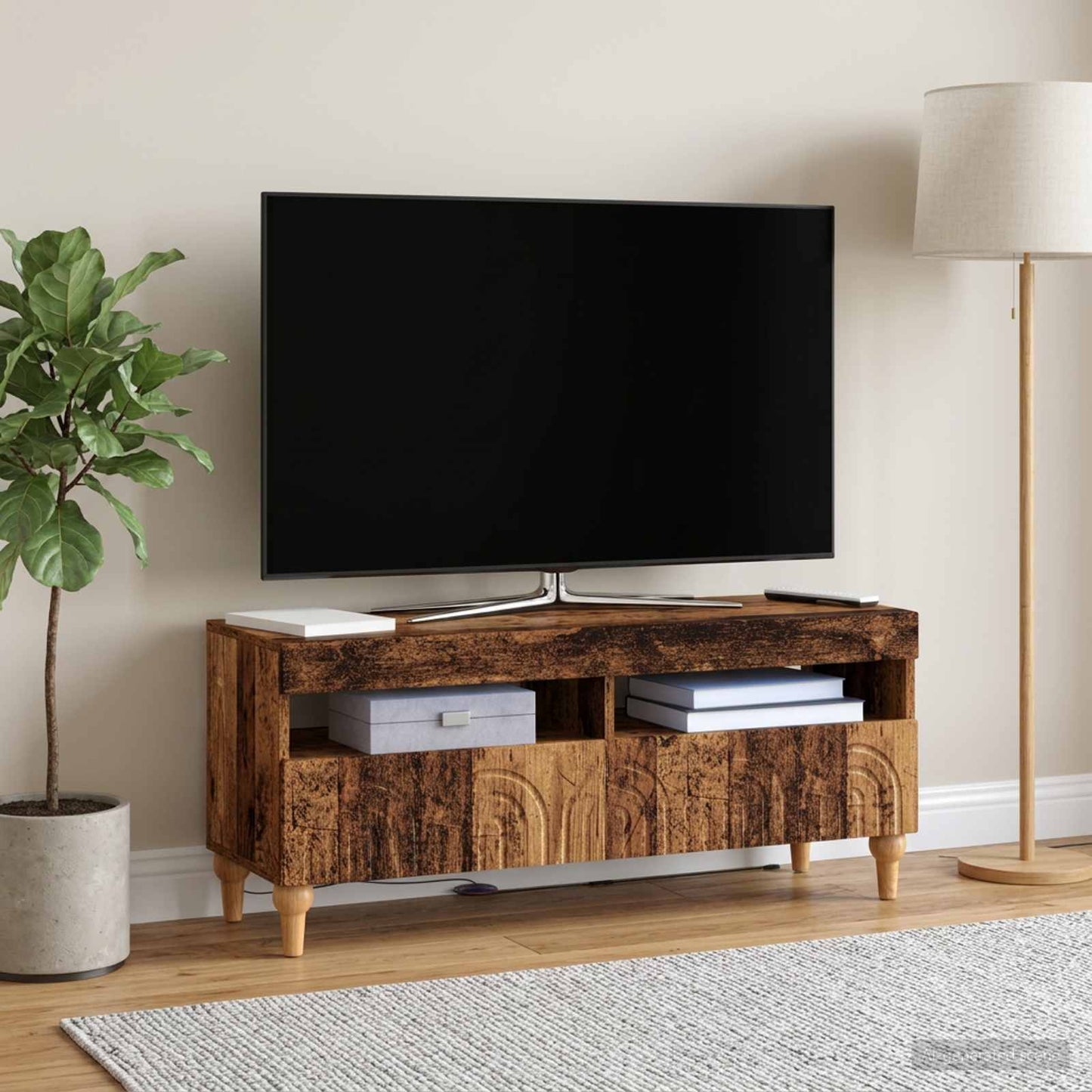 LED TV szekrény Antik Fa Szerelt Fa