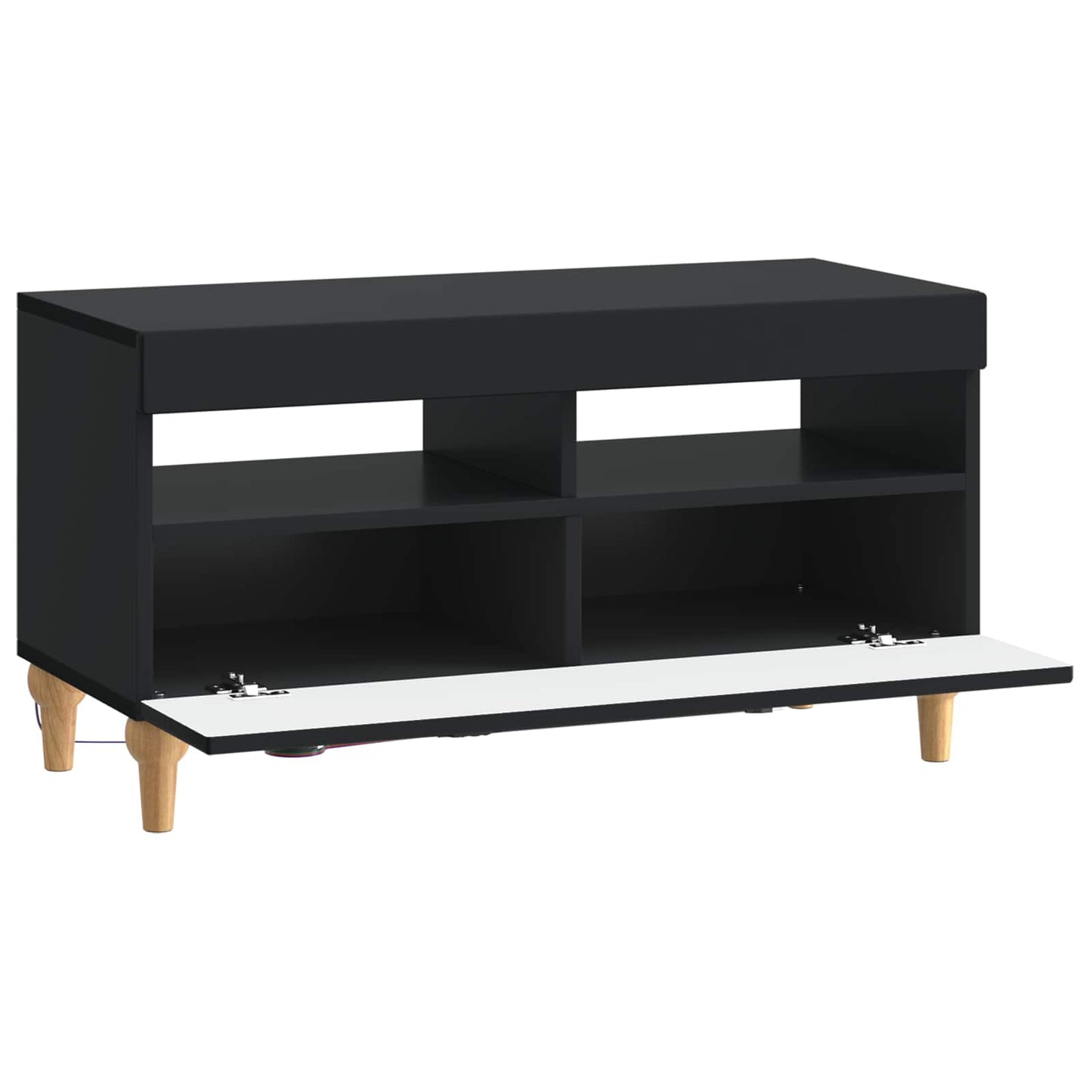 LED TV szekrény Fekete Szerelt Fa
