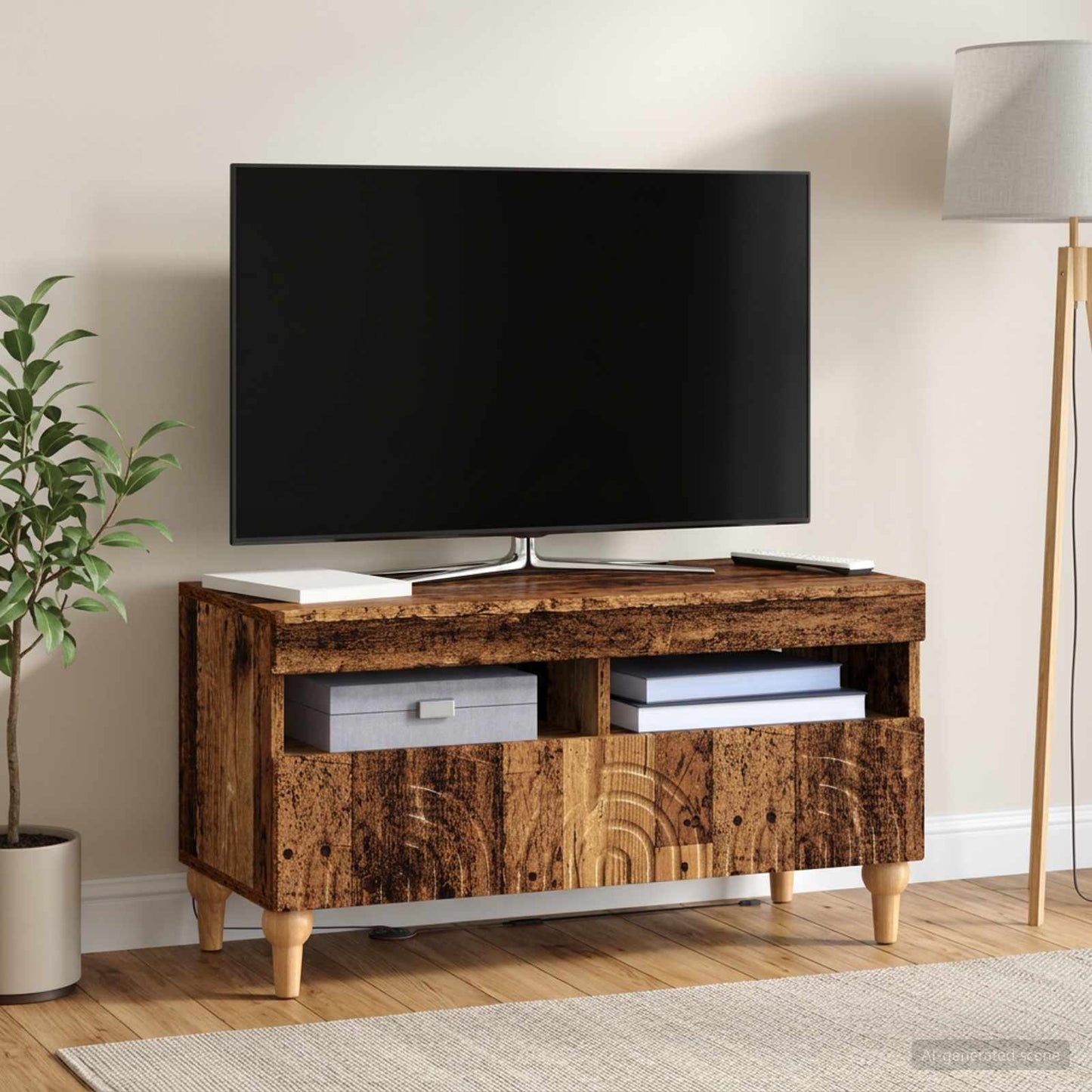 LED TV szekrény Antik Fa Szerelt Fa