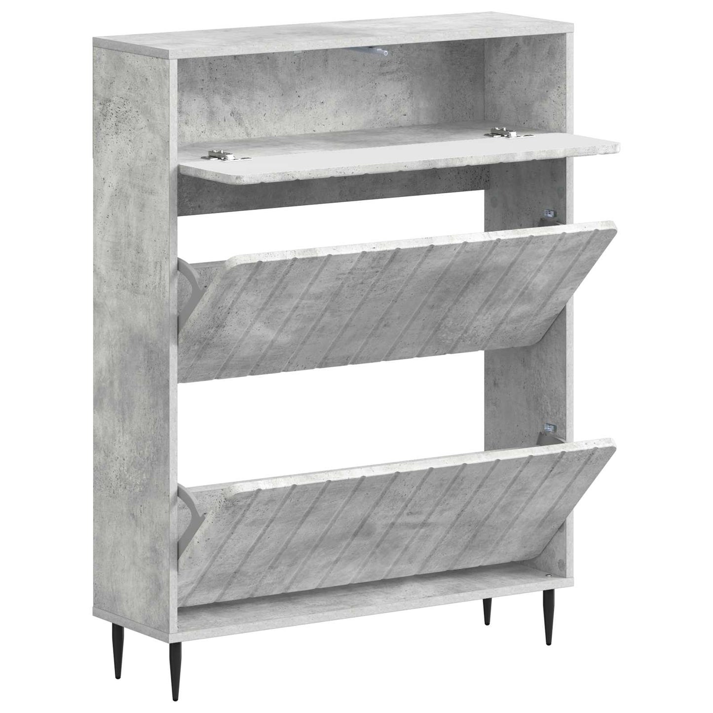 Cipőszekrény ZWOLLE 78 x 24 x 103 cm Szerelt Fa Betonszürke