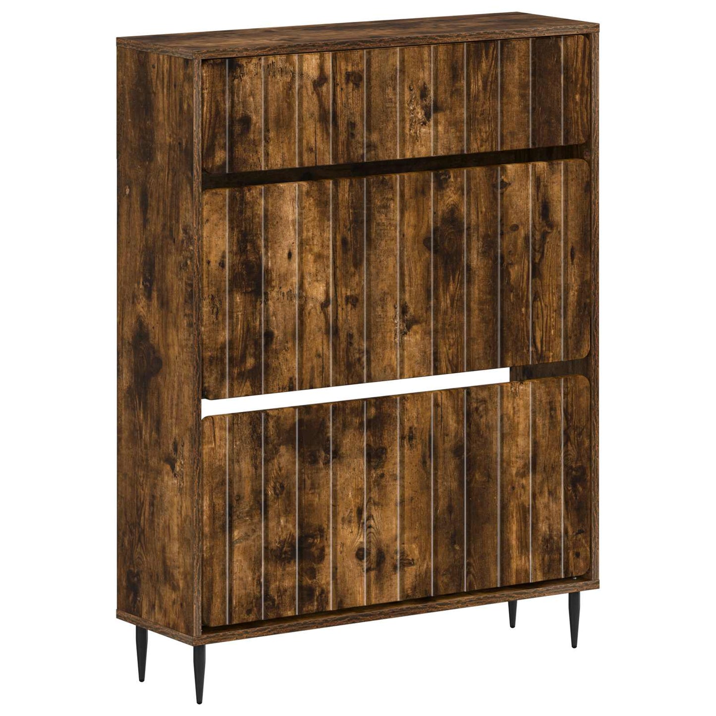 Cipőszekrény ZWOLLE 78 x 24 x 103 cm Szerelt Fa Füstös Tölgy