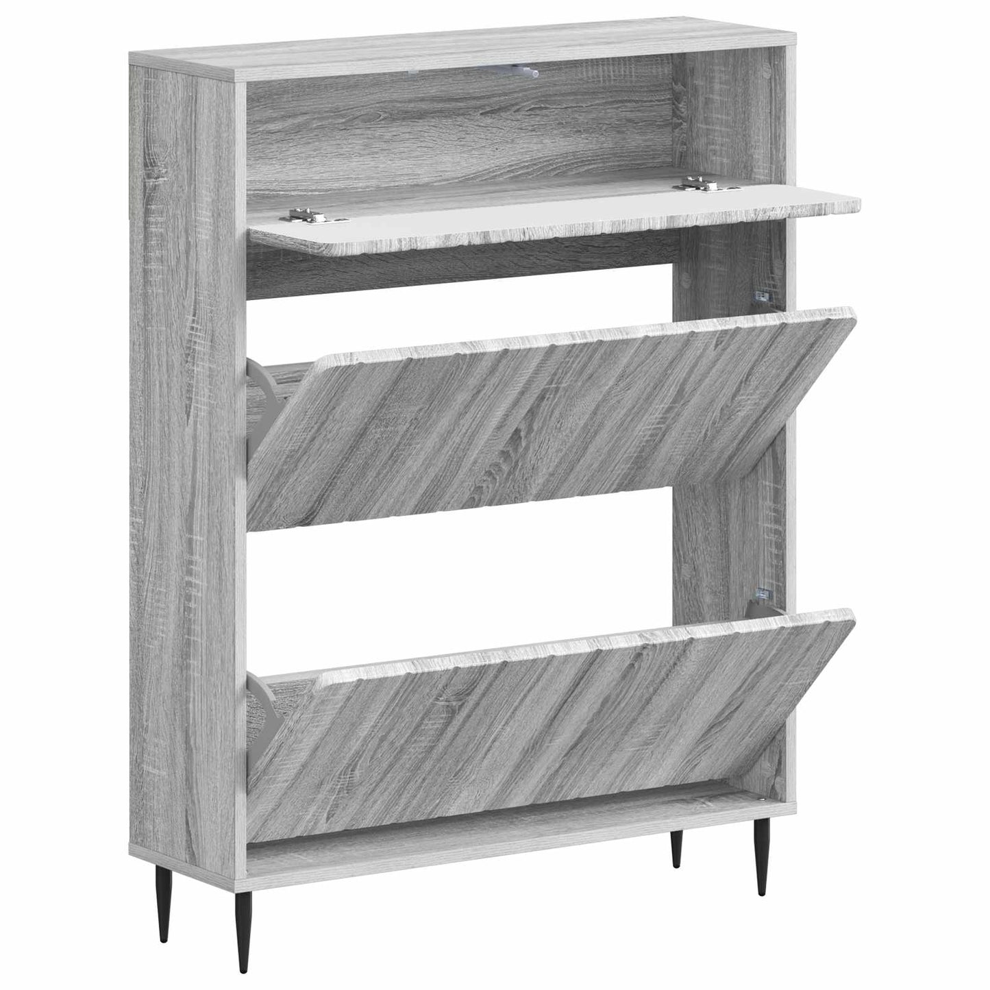 Cipőszekrény ZWOLLE 78 x 24 x 103 cm Szerelt Fa Szürke Sonoma