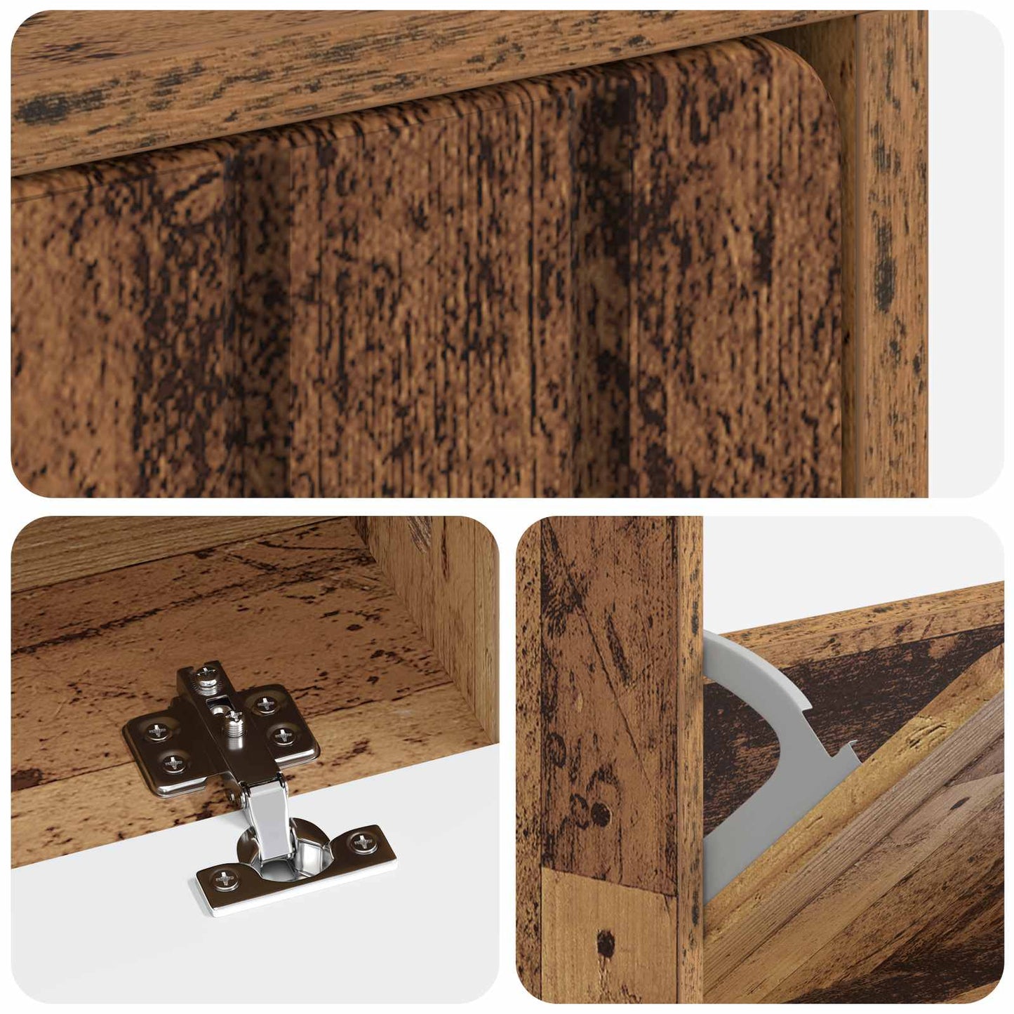 Cipőszekrény ZWOLLE 78 x 24 x 103 cm Szerelt Fa Antik Fa
