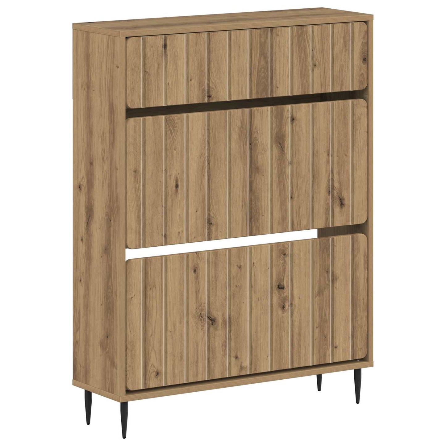 Cipőszekrény ZWOLLE 78 x 24 x 103 cm Szerelt Fa Kézműves Tölgy