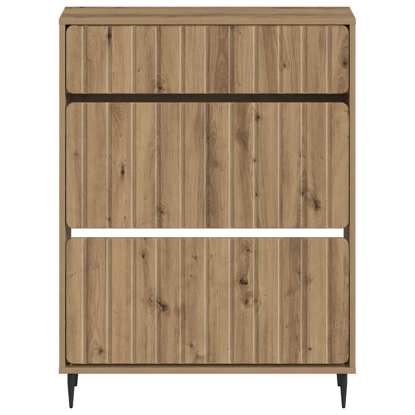 Cipőszekrény ZWOLLE 78 x 24 x 103 cm Szerelt Fa Kézműves Tölgy