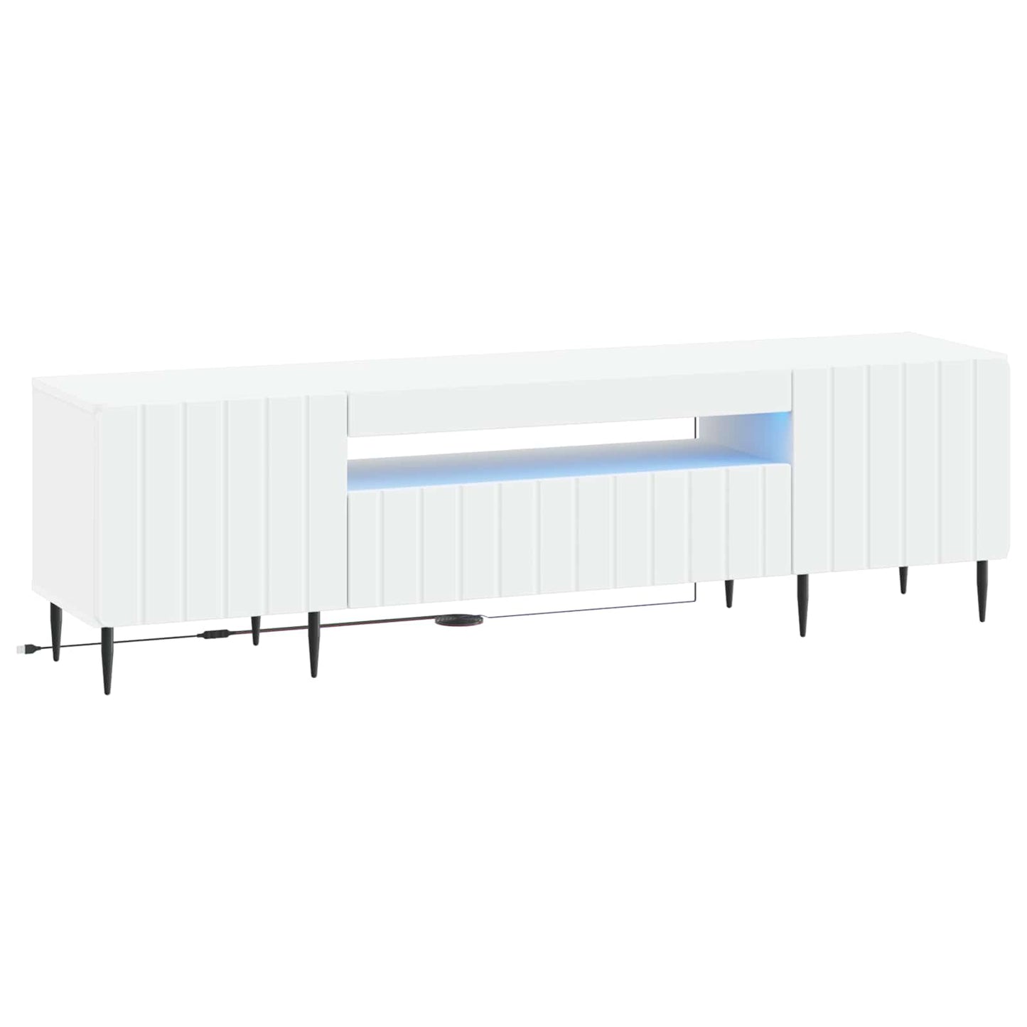 LED TV szekrény Fehér Szerelt Fa