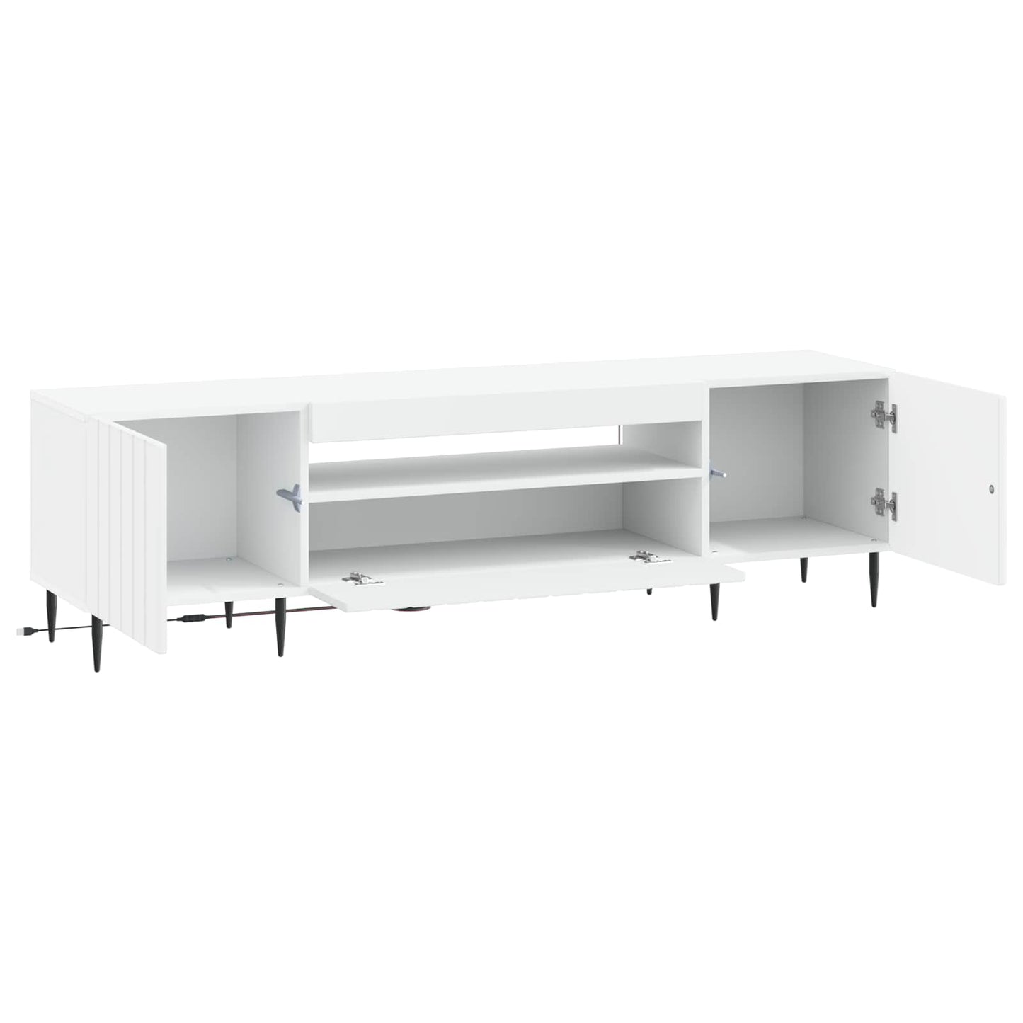 LED TV szekrény Fehér Szerelt Fa