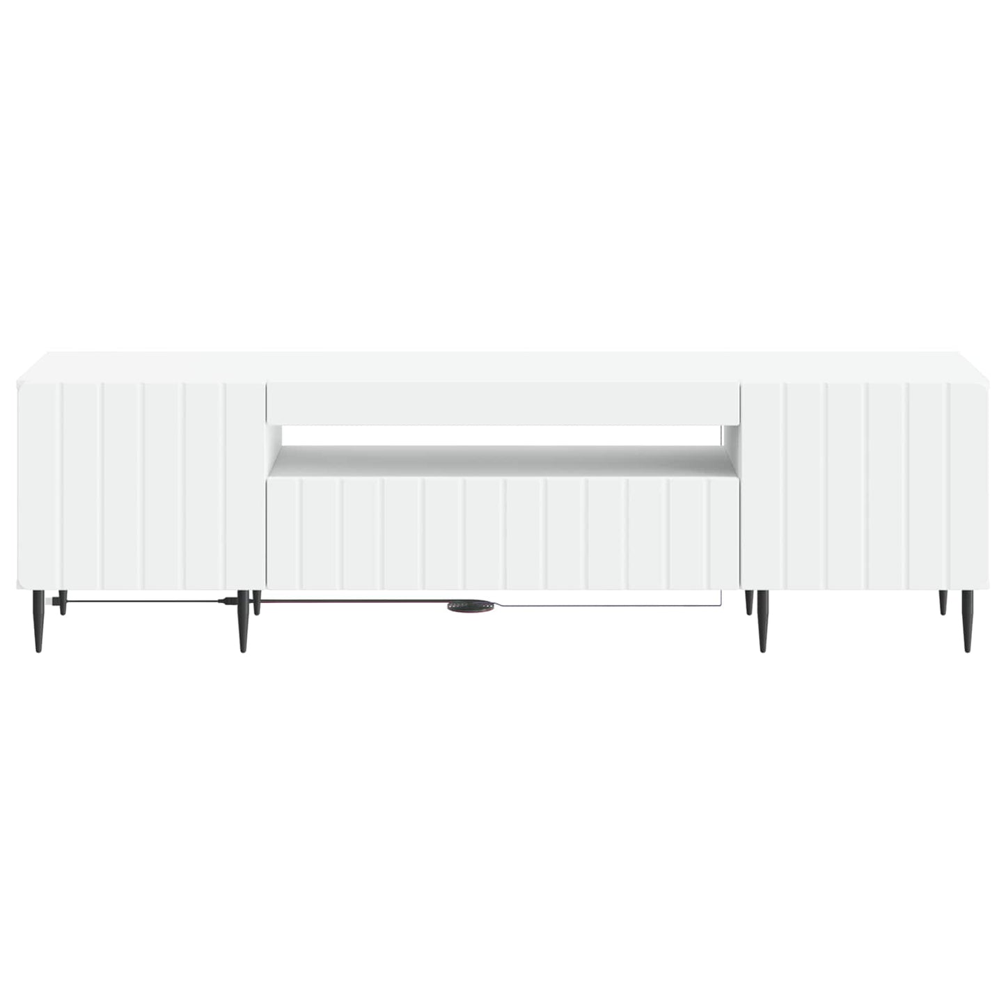 LED TV szekrény Fehér Szerelt Fa