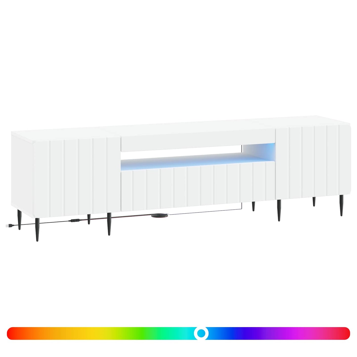 LED TV szekrény Fehér Szerelt Fa