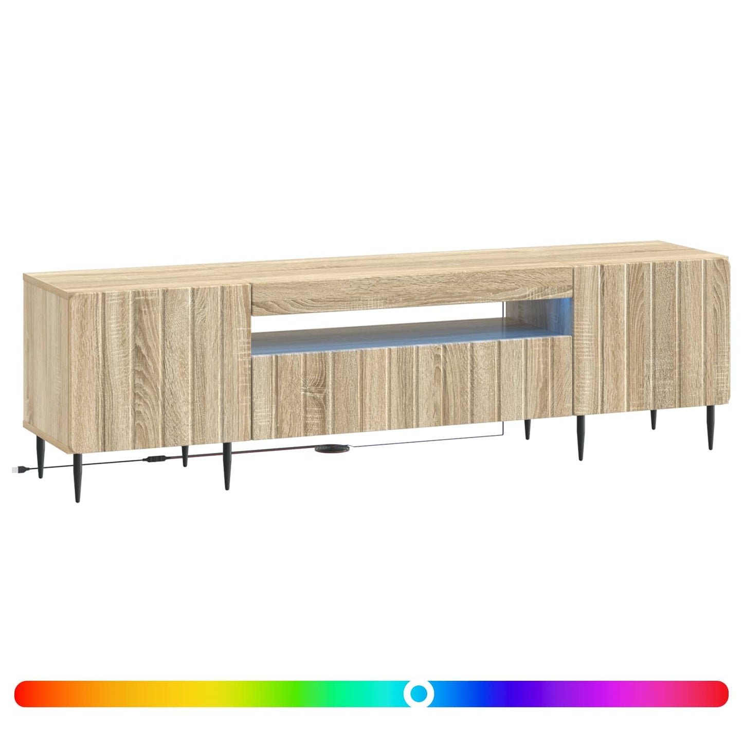 LED TV szekrény Sonoma Tölgy Szerelt Fa