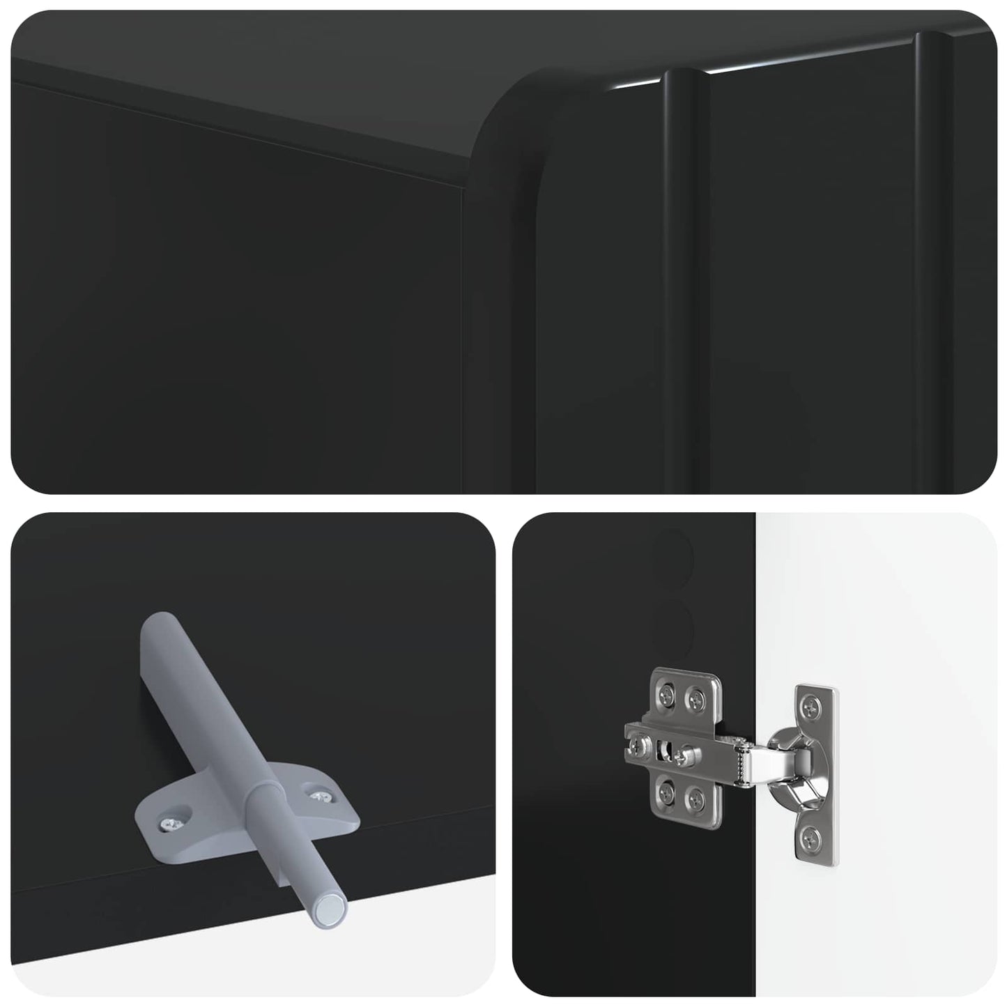 WC Szekrény ZWOLLE Fekete 66 x 25,5 x 190 cm Szerelt Fa